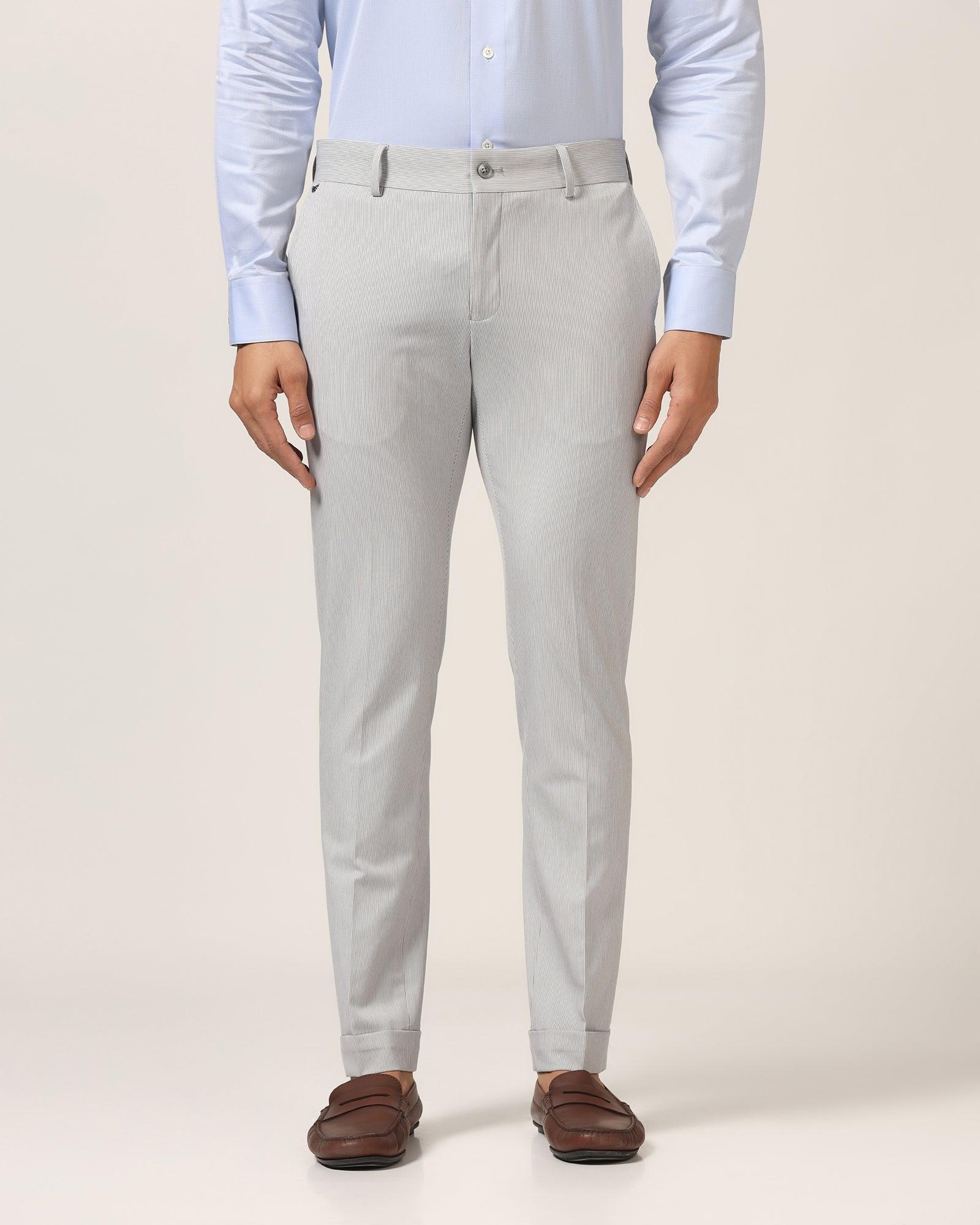Super Slim Phoenix Formal Grey Stripe Trouser - Ninja - Blackberrys