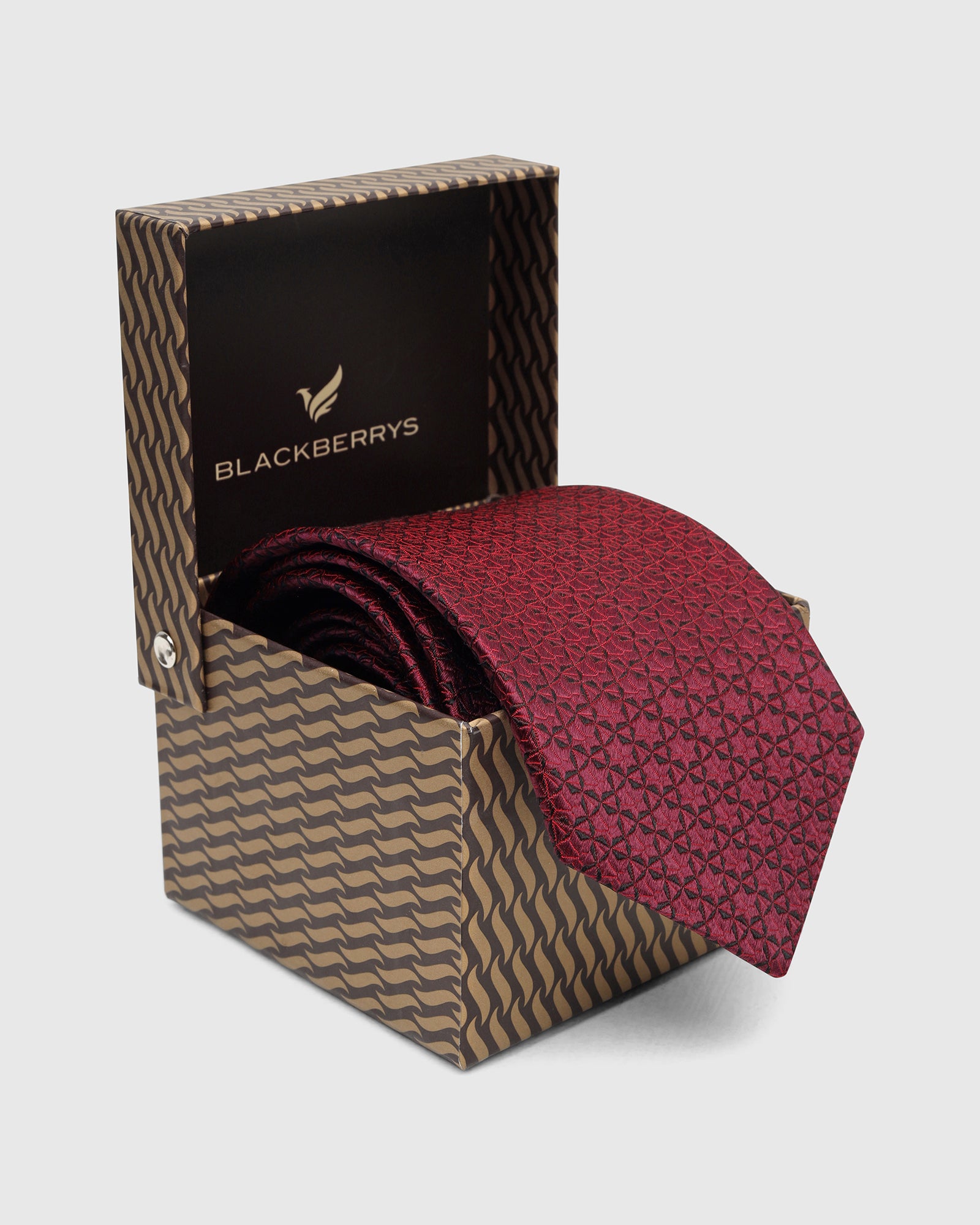 Silk Maroon Jacquard Tie - Vonn