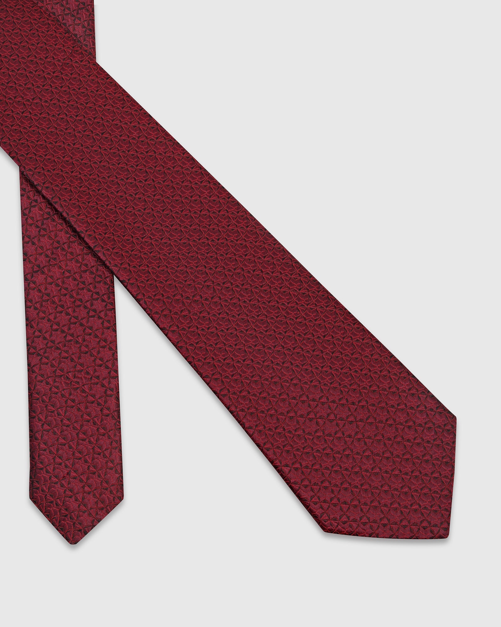 Silk Maroon Jacquard Tie - Vonn