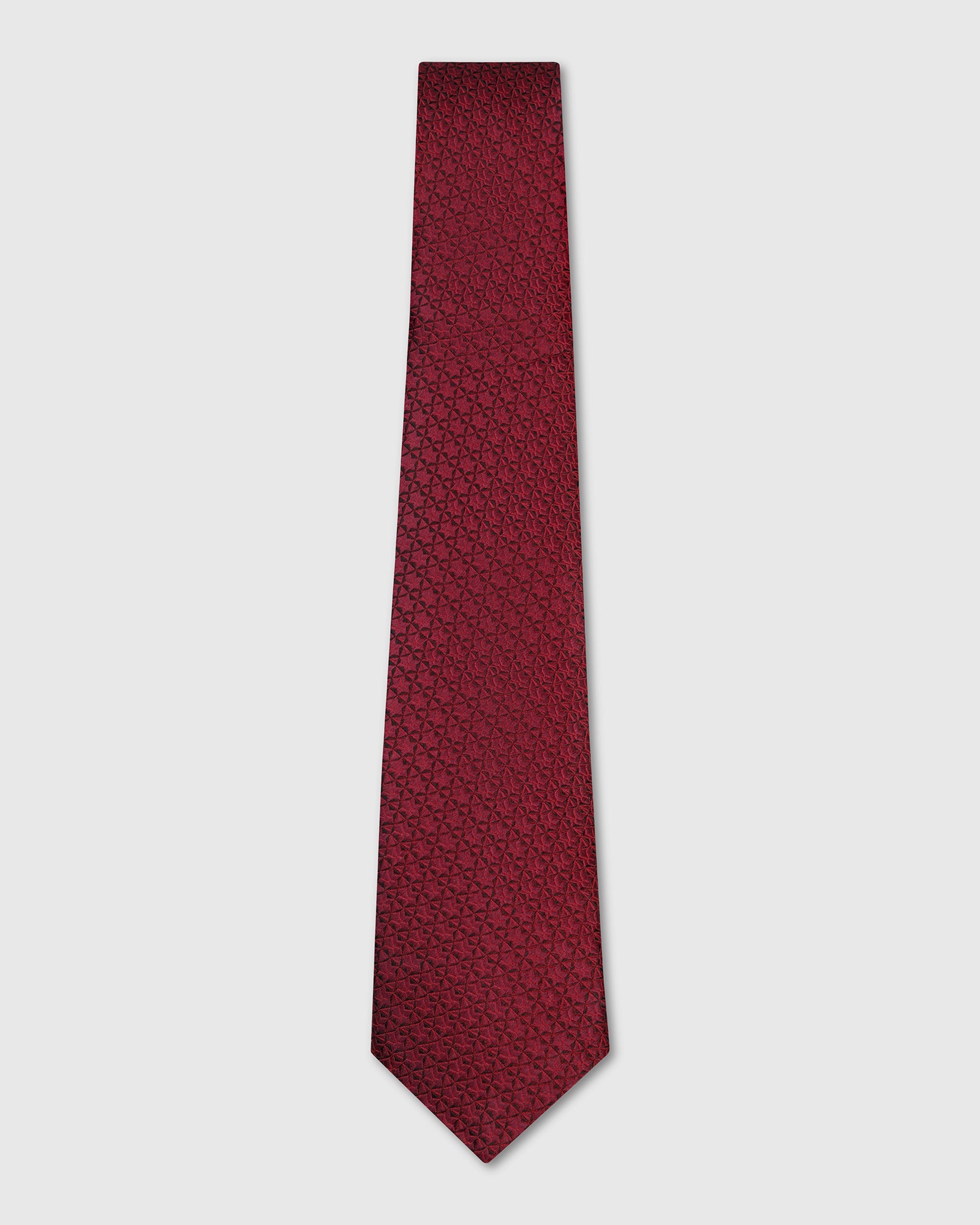Silk Maroon Jacquard Tie - Vonn