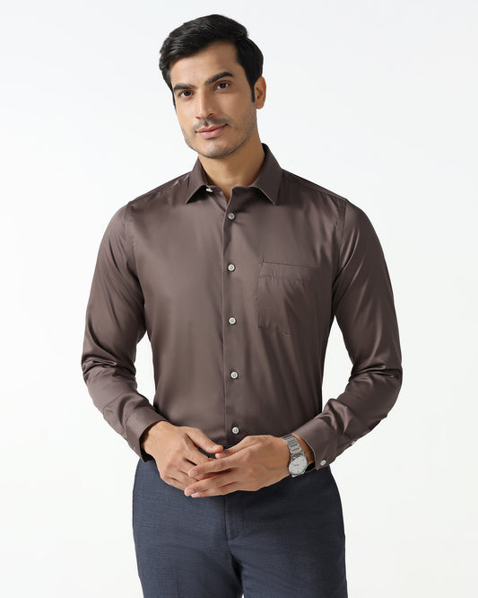 Tan Non Iron Solid Shirt - Sylvia