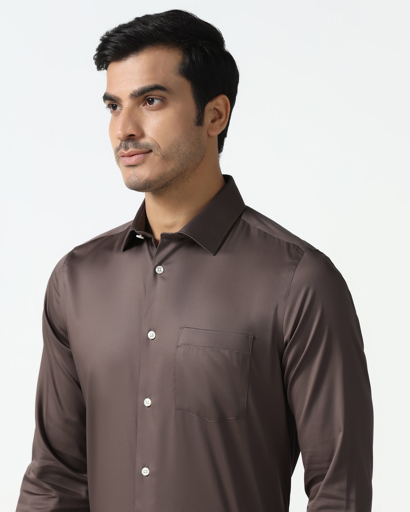 Tan Non Iron Solid Shirt - Sylvia