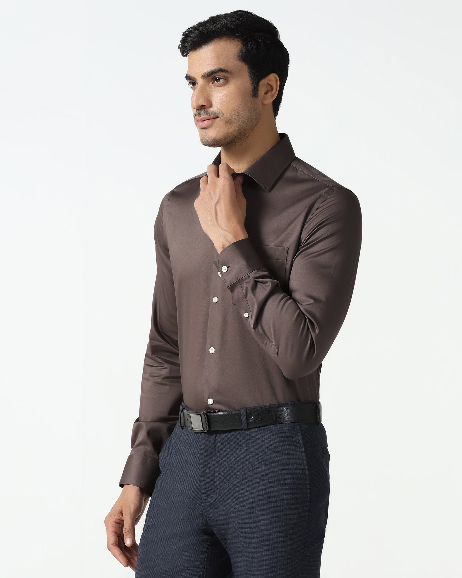 Tan Non Iron Solid Shirt - Sylvia