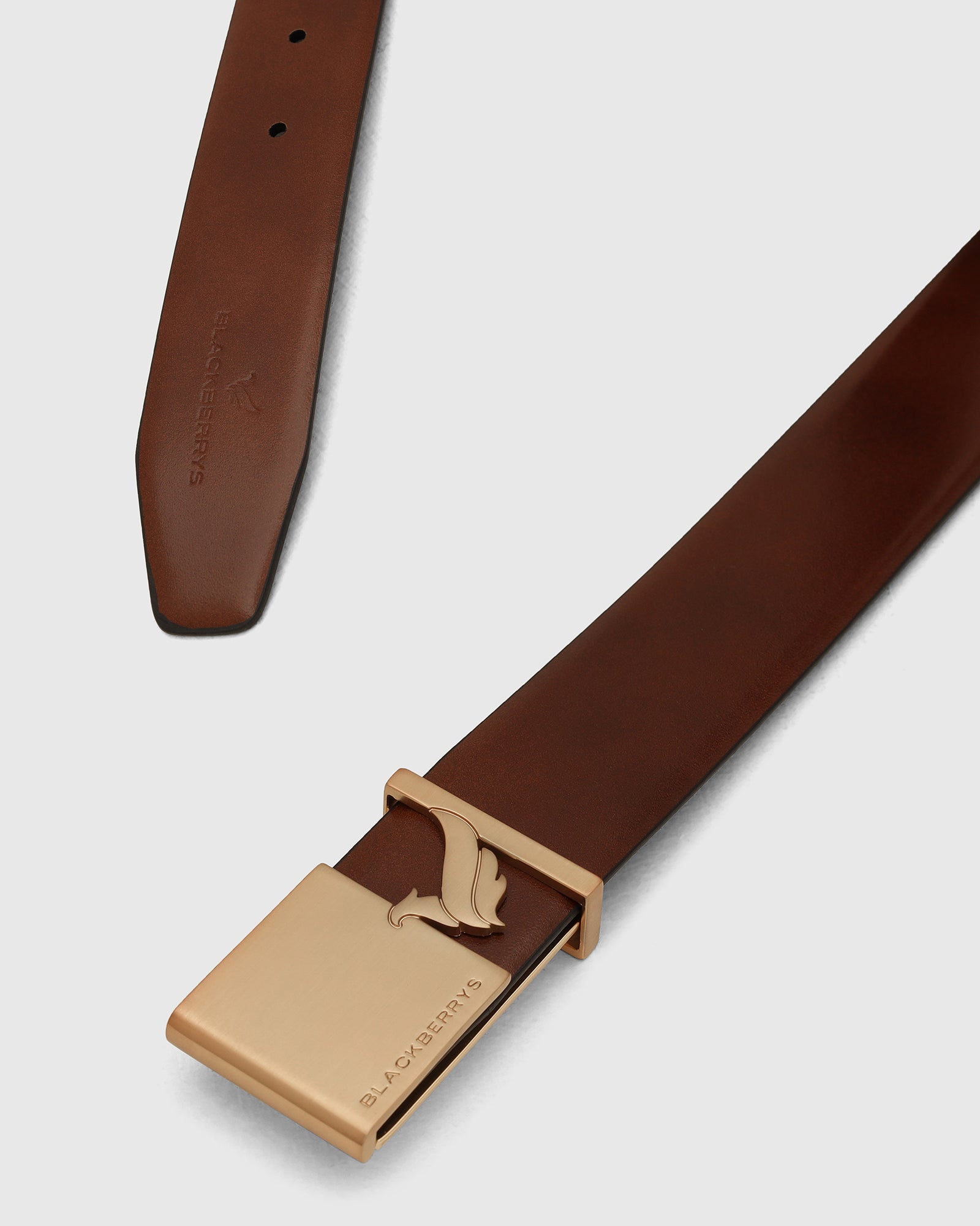 Leather Tan Solid Belt - White