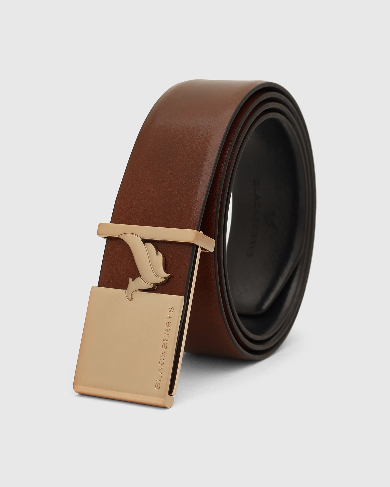 Leather Tan Solid Belt - White