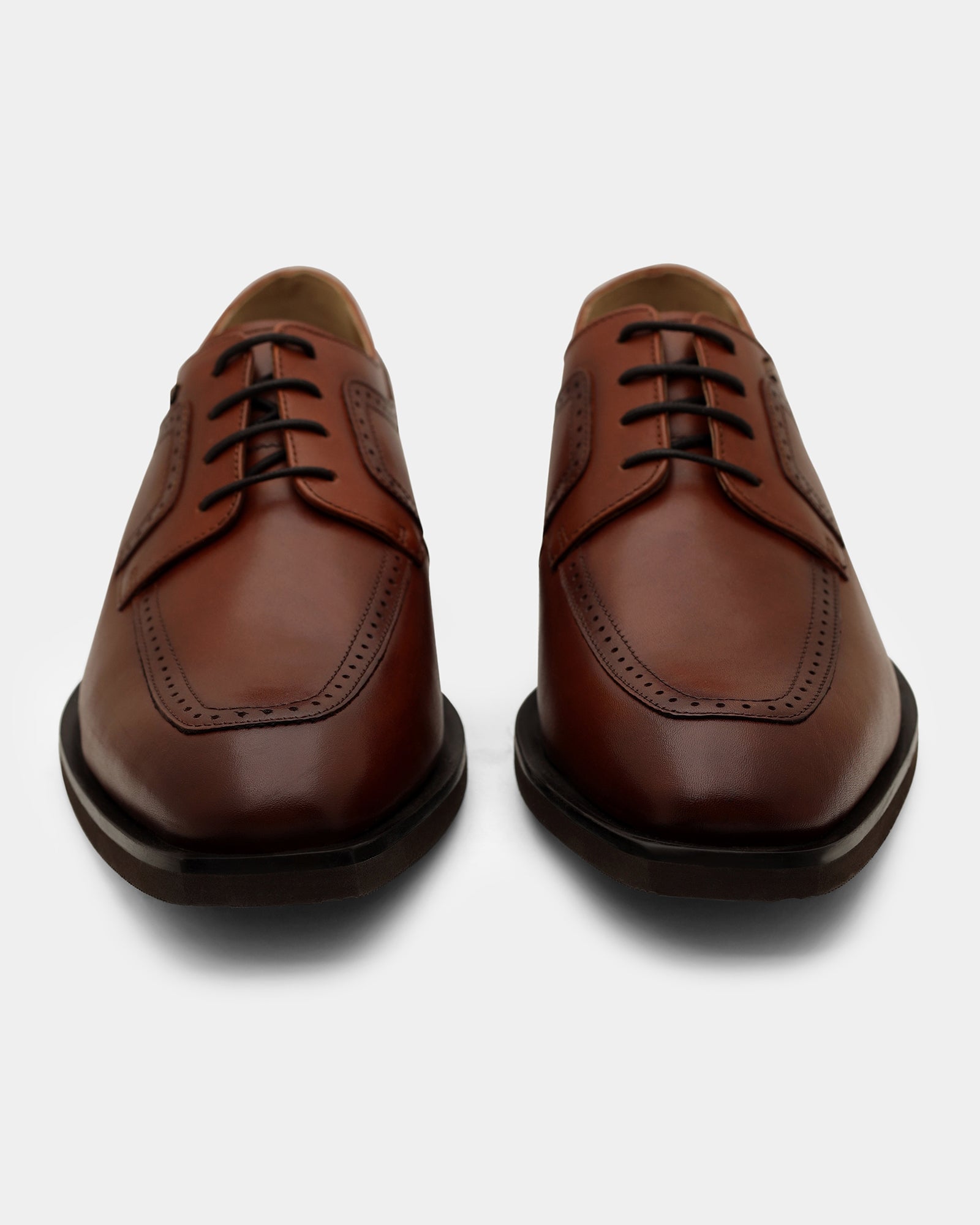 Tan Solid Derby Shoes - Winfordd