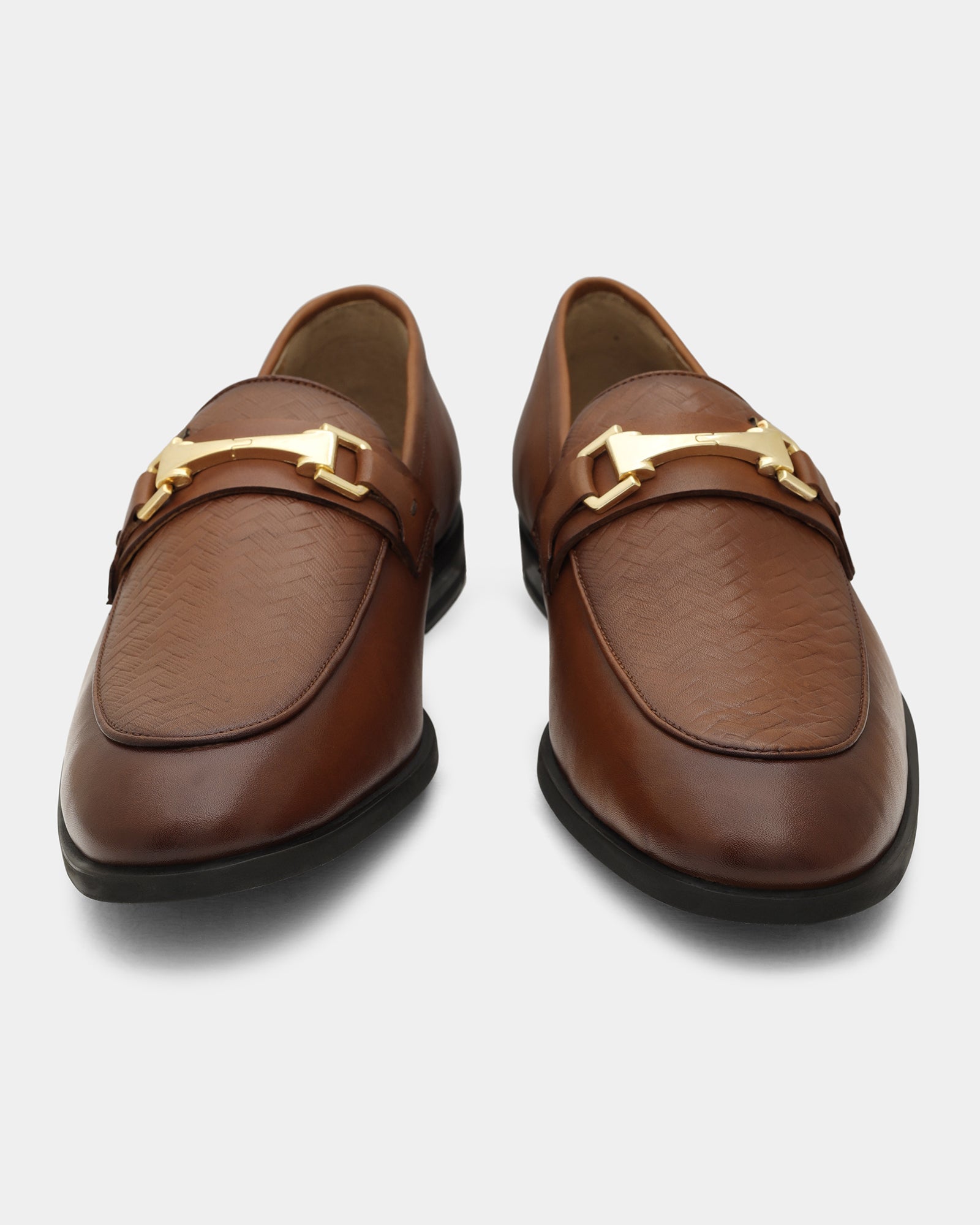 Tan Solid Loafers Shoes - Winaa