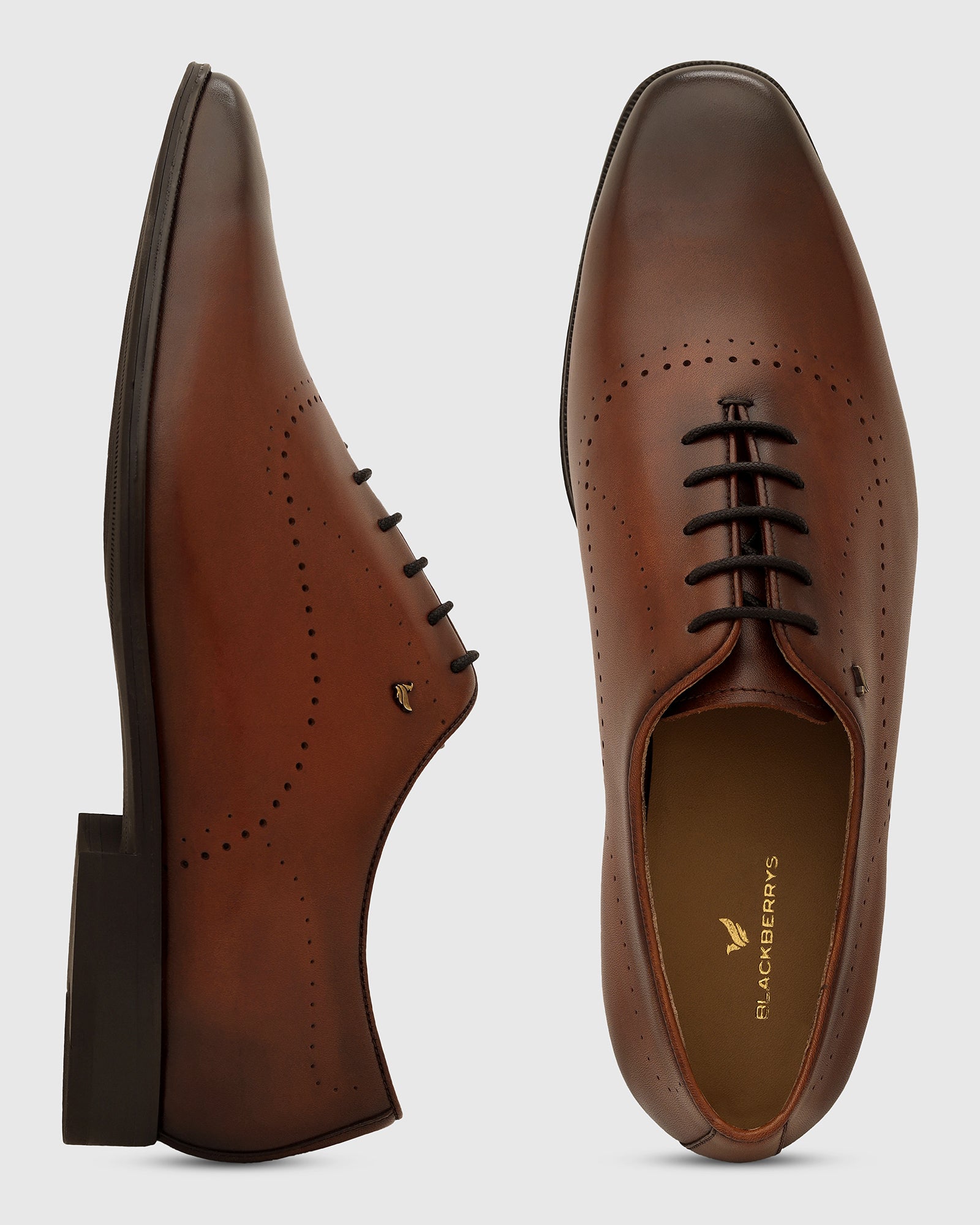 Tan Solid Oxford Shoes - Asteroid