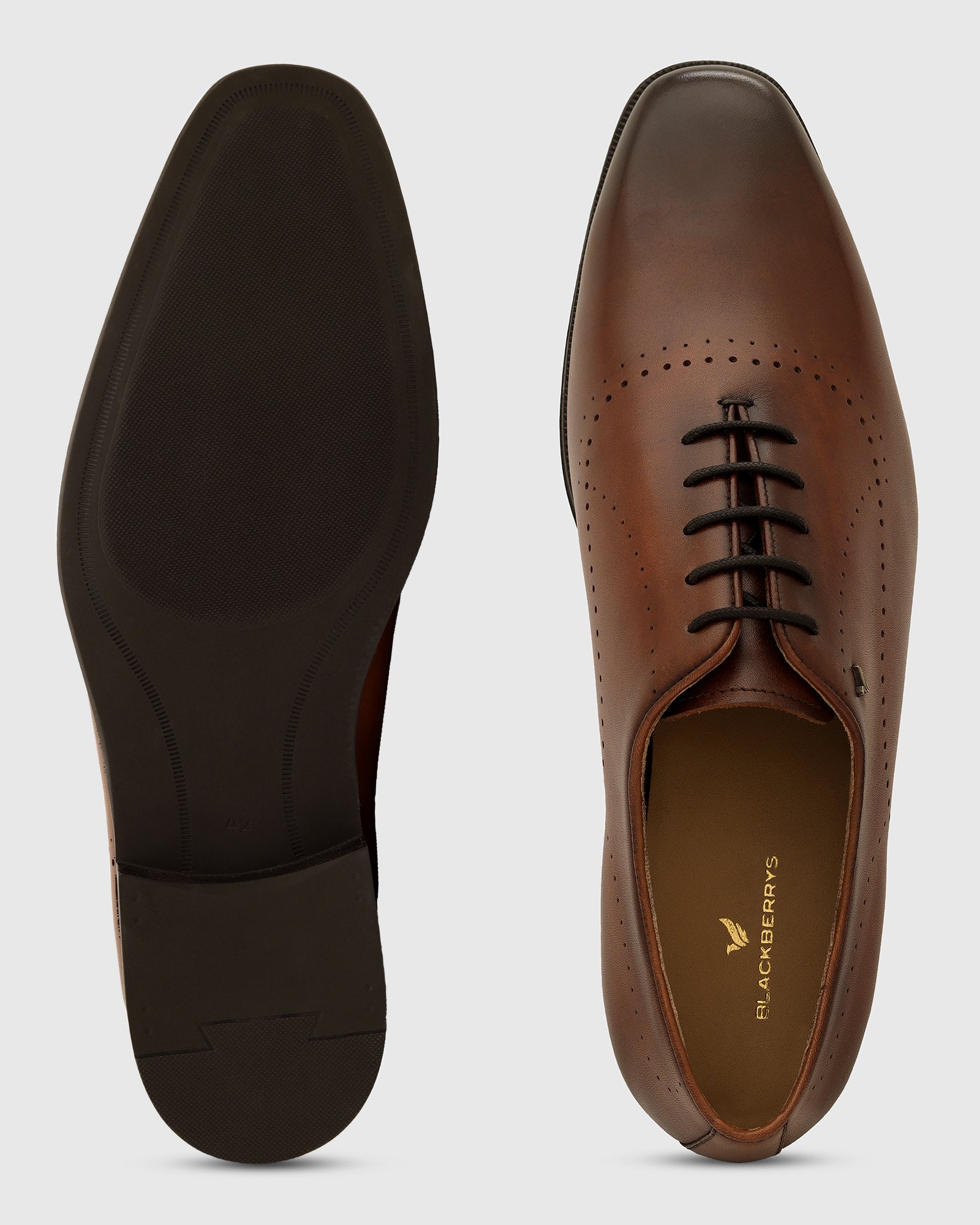Tan Solid Oxford Shoes - Asteroid