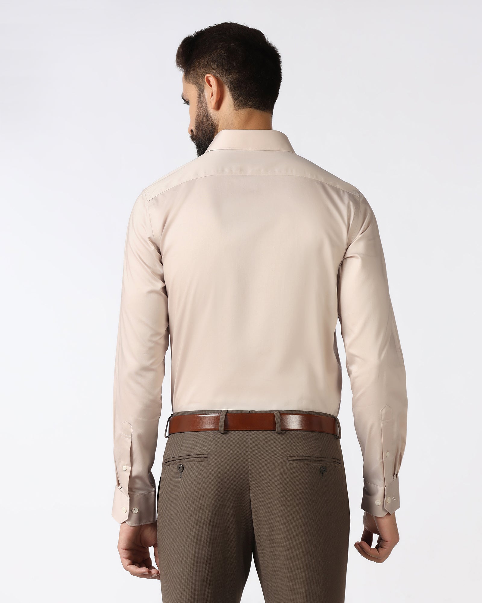 Tan Solid Shirt - Roger
