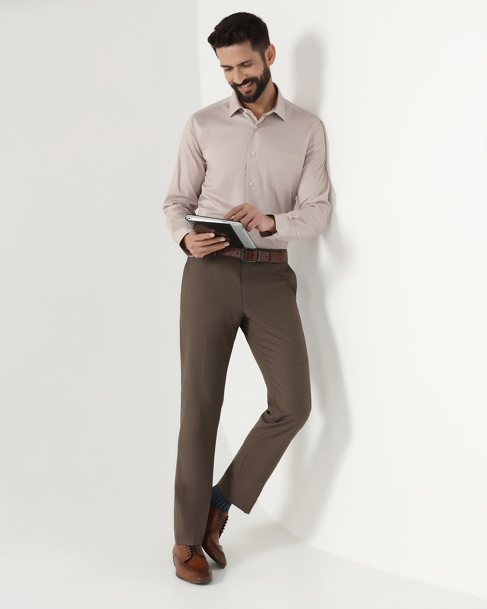 Tan Solid Shirt - Roger