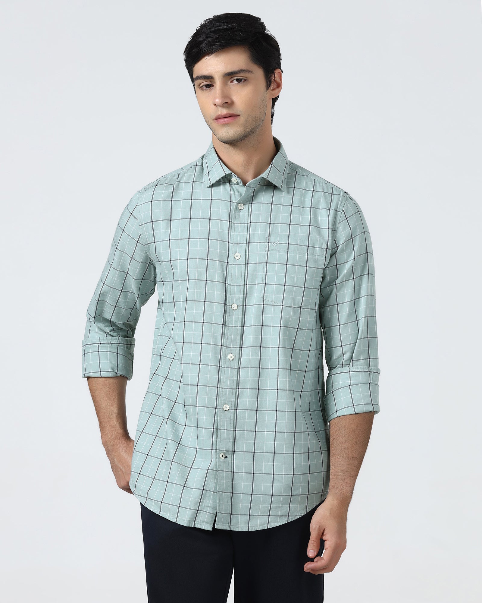 Teal Check Shirt - Havro