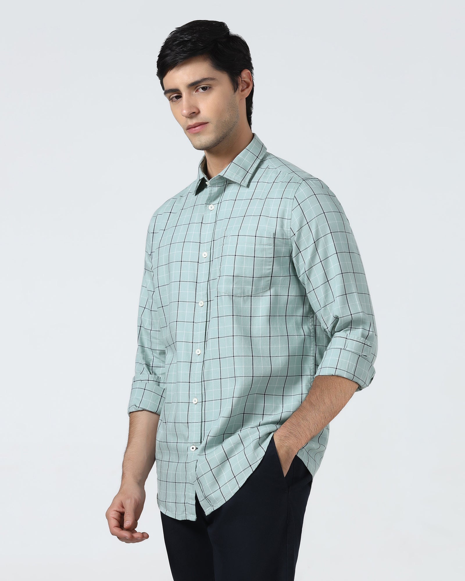 Teal Check Shirt - Havro
