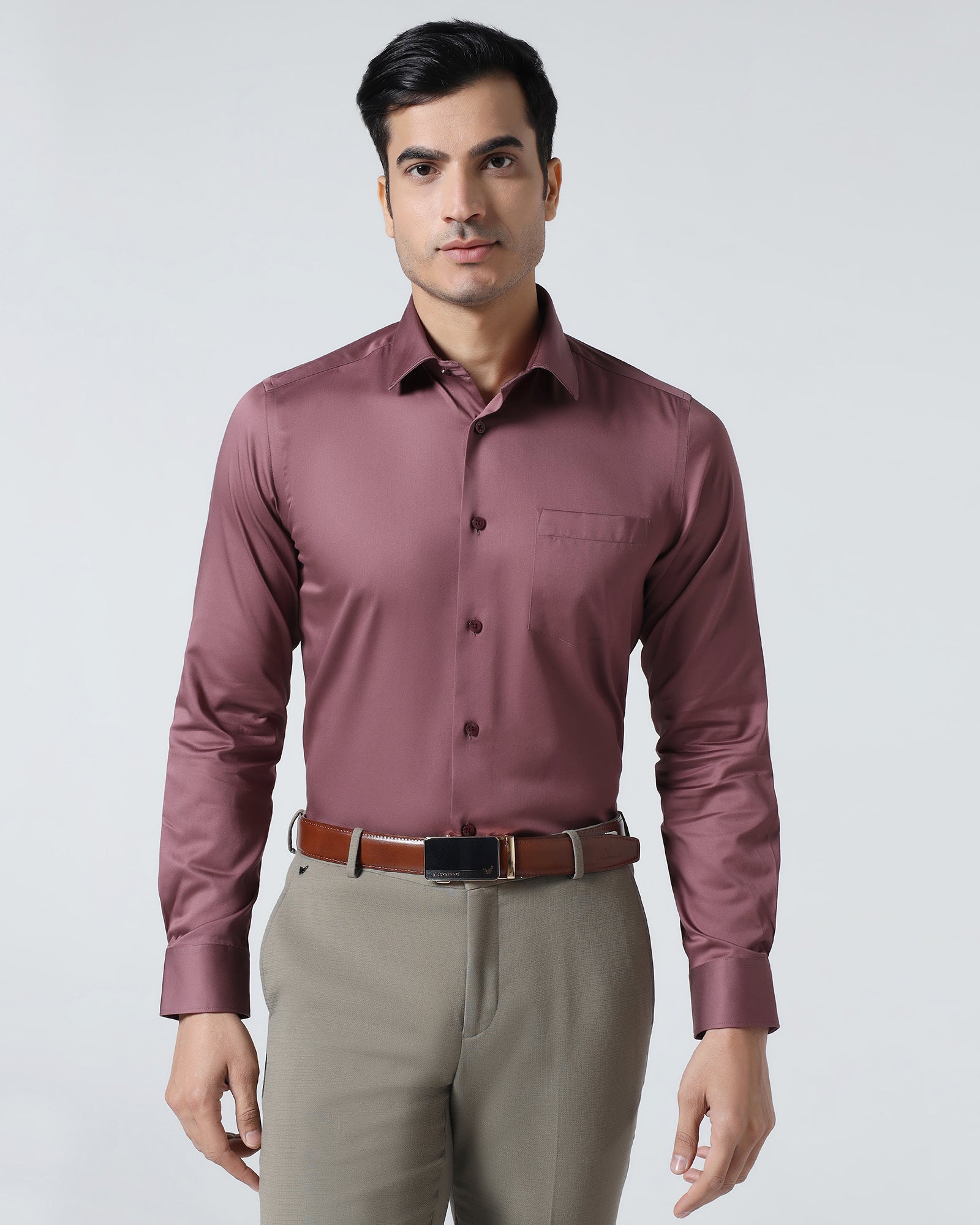 Dusty Pink Non Iron Solid Shirt - Sylvia