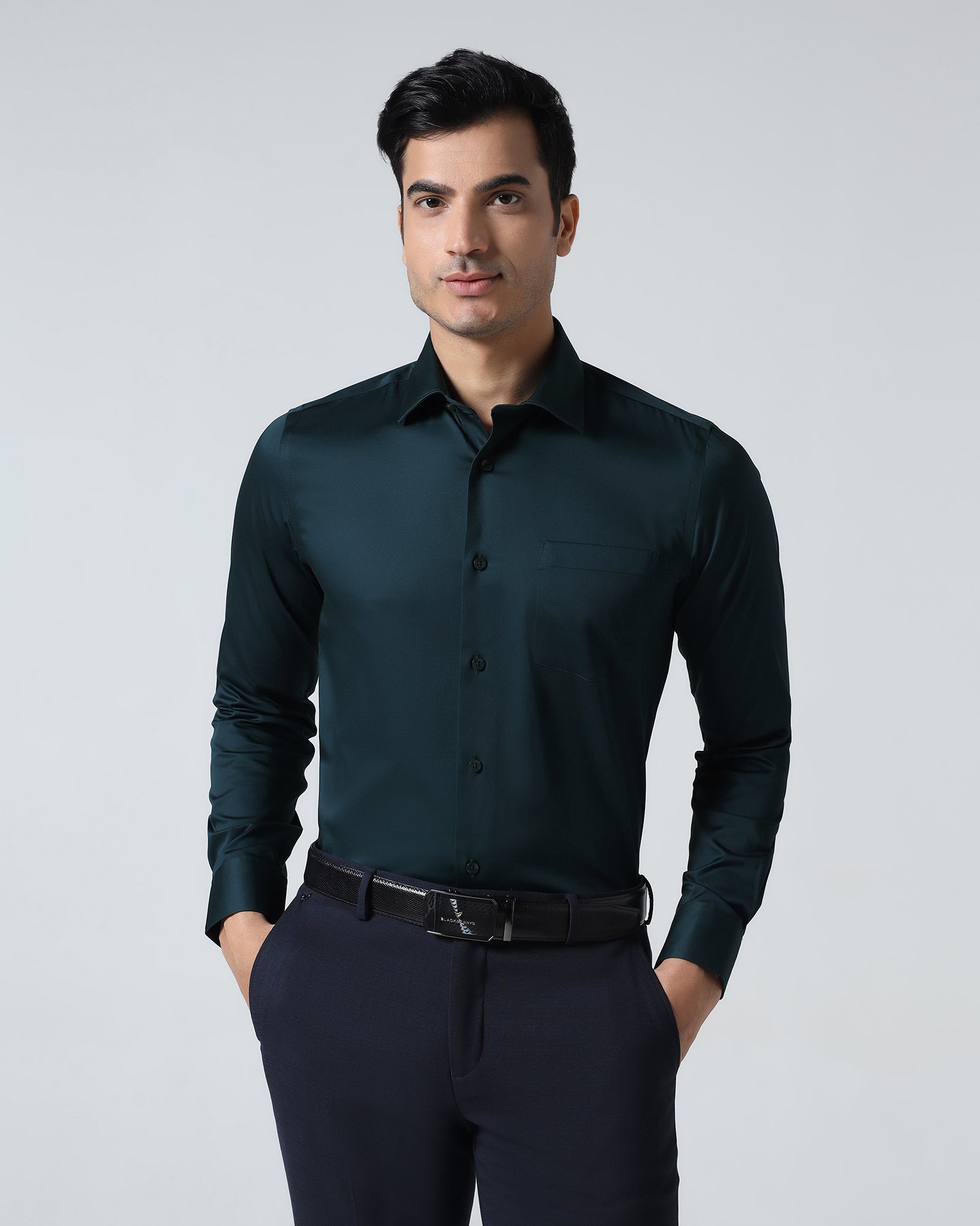Teal Non Iron Solid Shirt - Sylvia