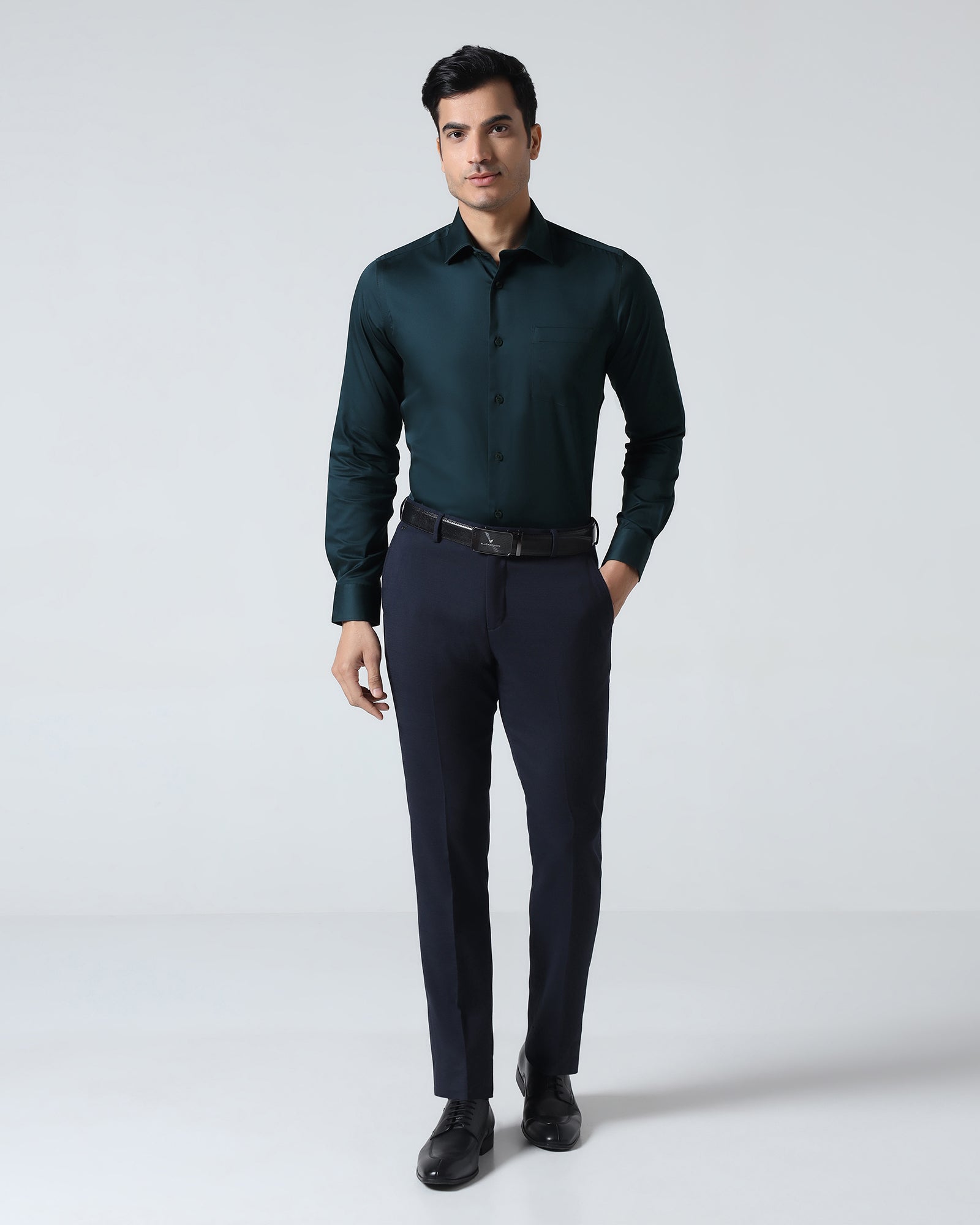 Teal Non Iron Solid Shirt - Sylvia