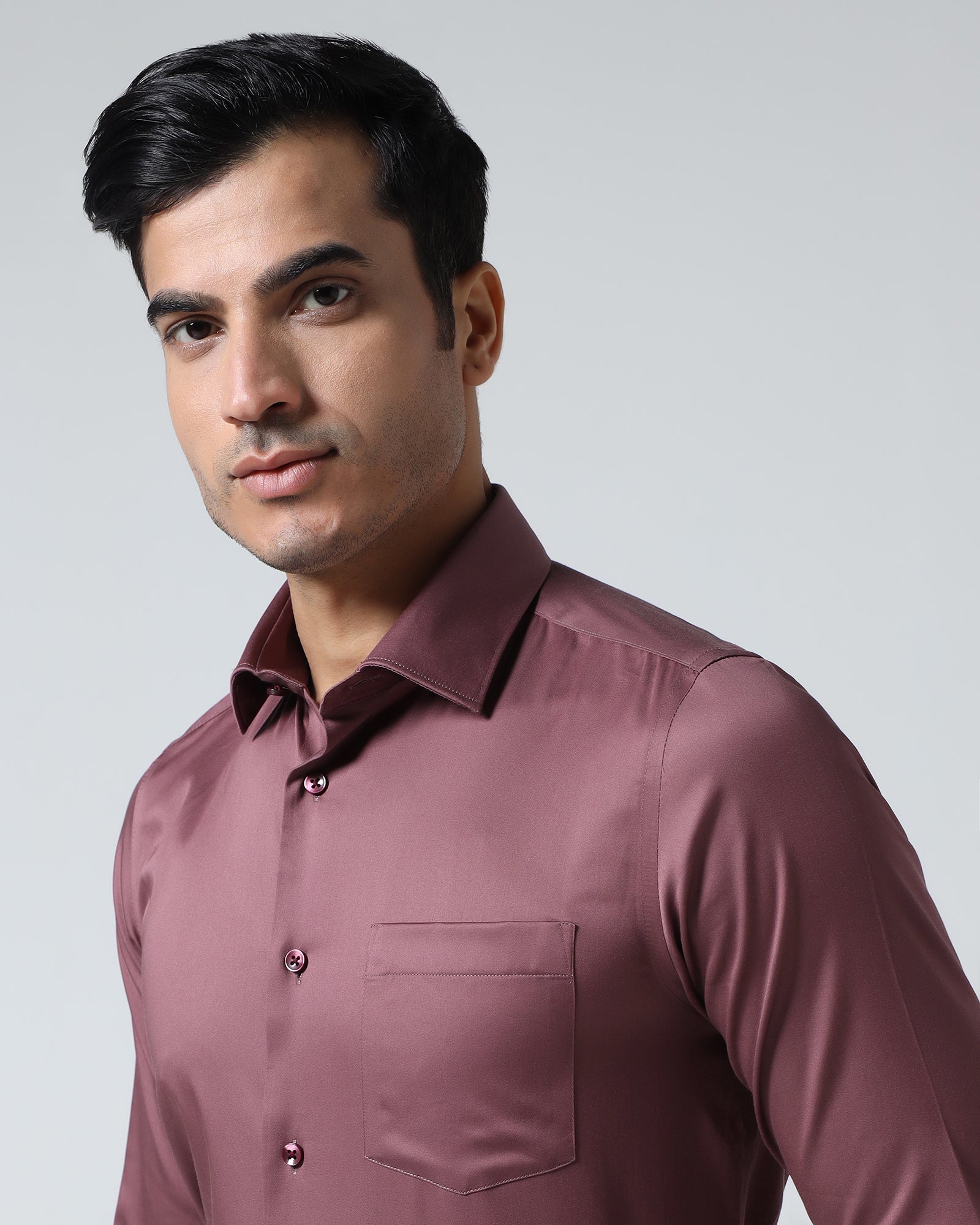Dusty Pink Unwrinkle Solid Shirt - Sylvia