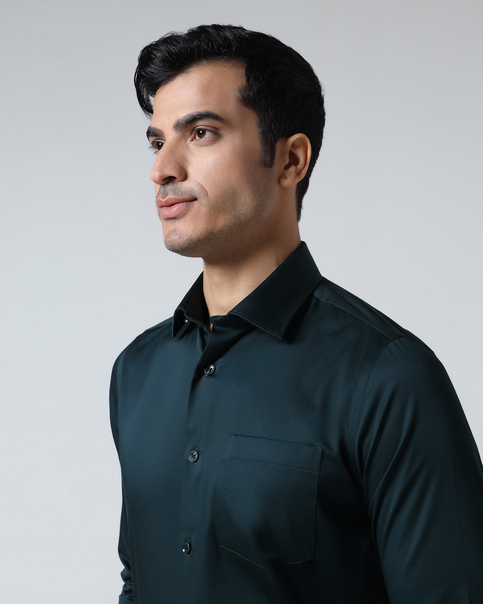 Teal Non Iron Solid Shirt - Sylvia