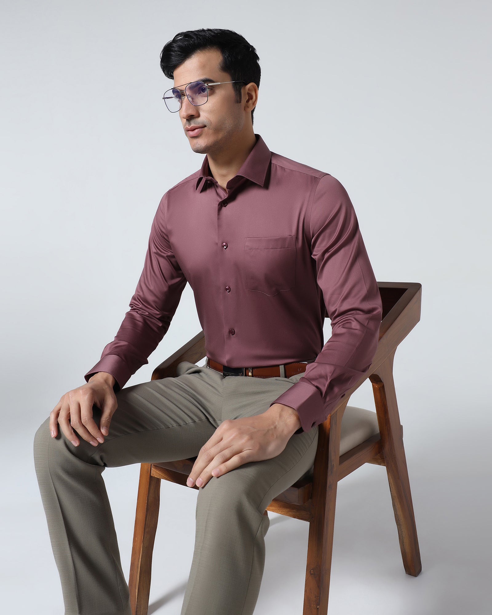 Dusty Pink Unwrinkle Solid Shirt - Sylvia