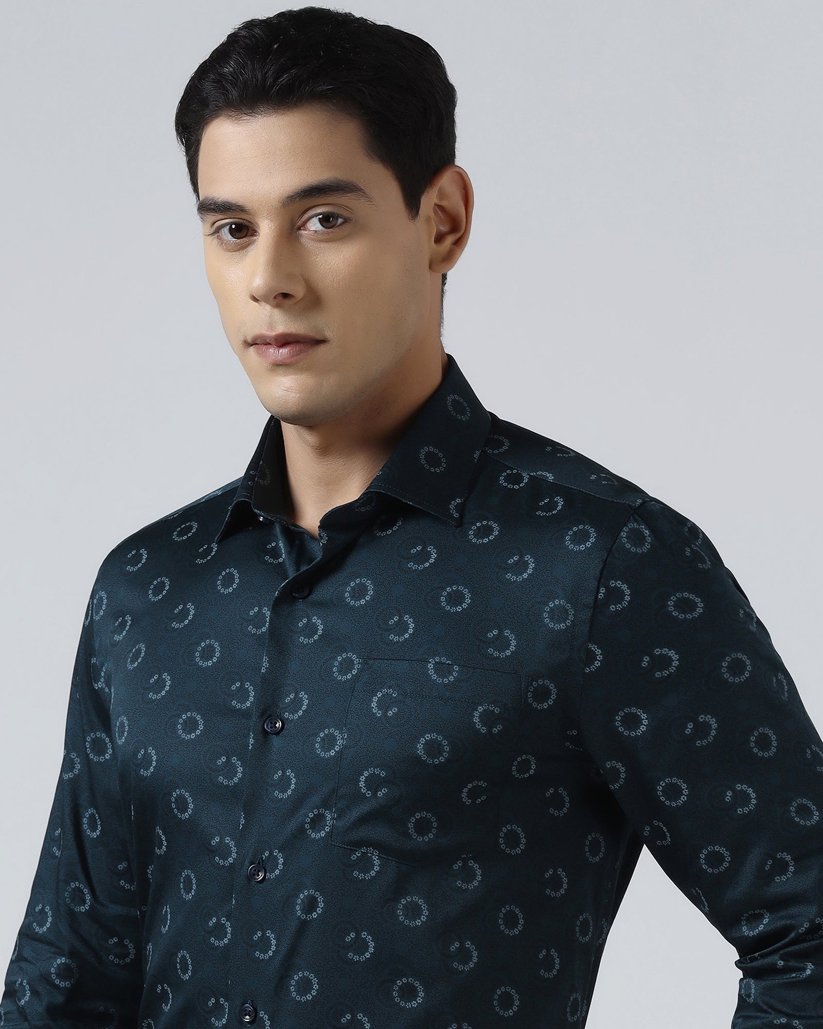 Teal Printed Shirt - Circuit