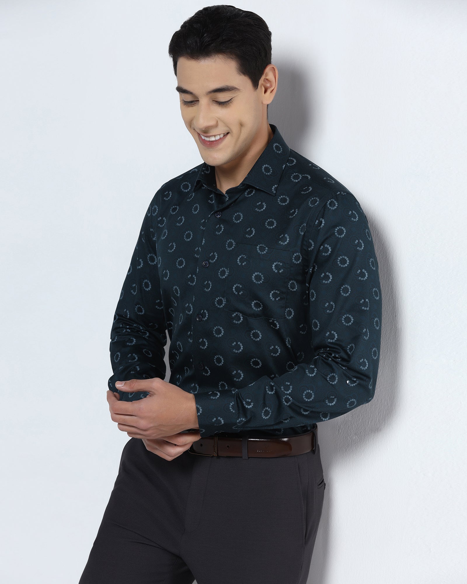 Teal Printed Shirt - Circuit