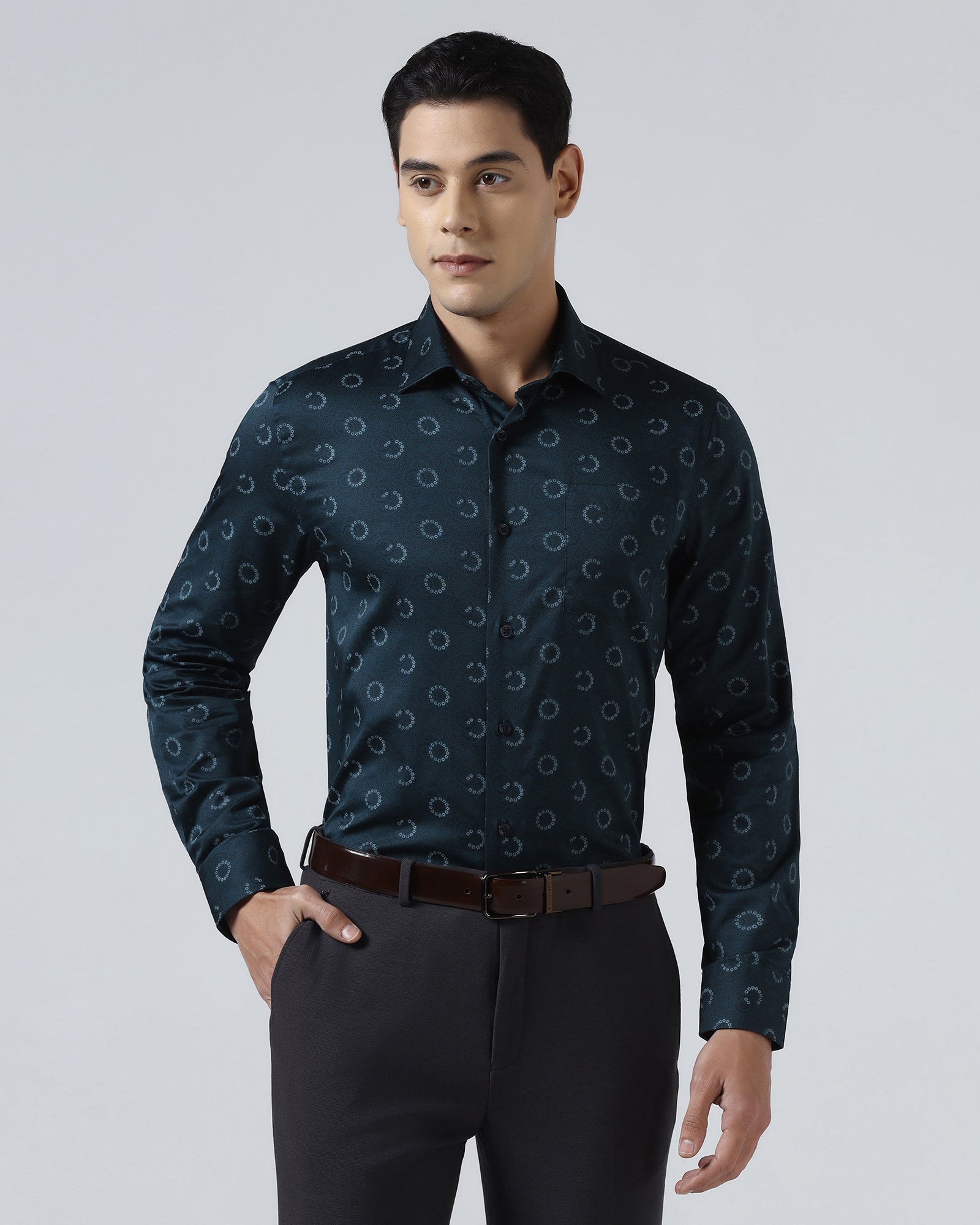 Teal Printed Shirt - Circuit