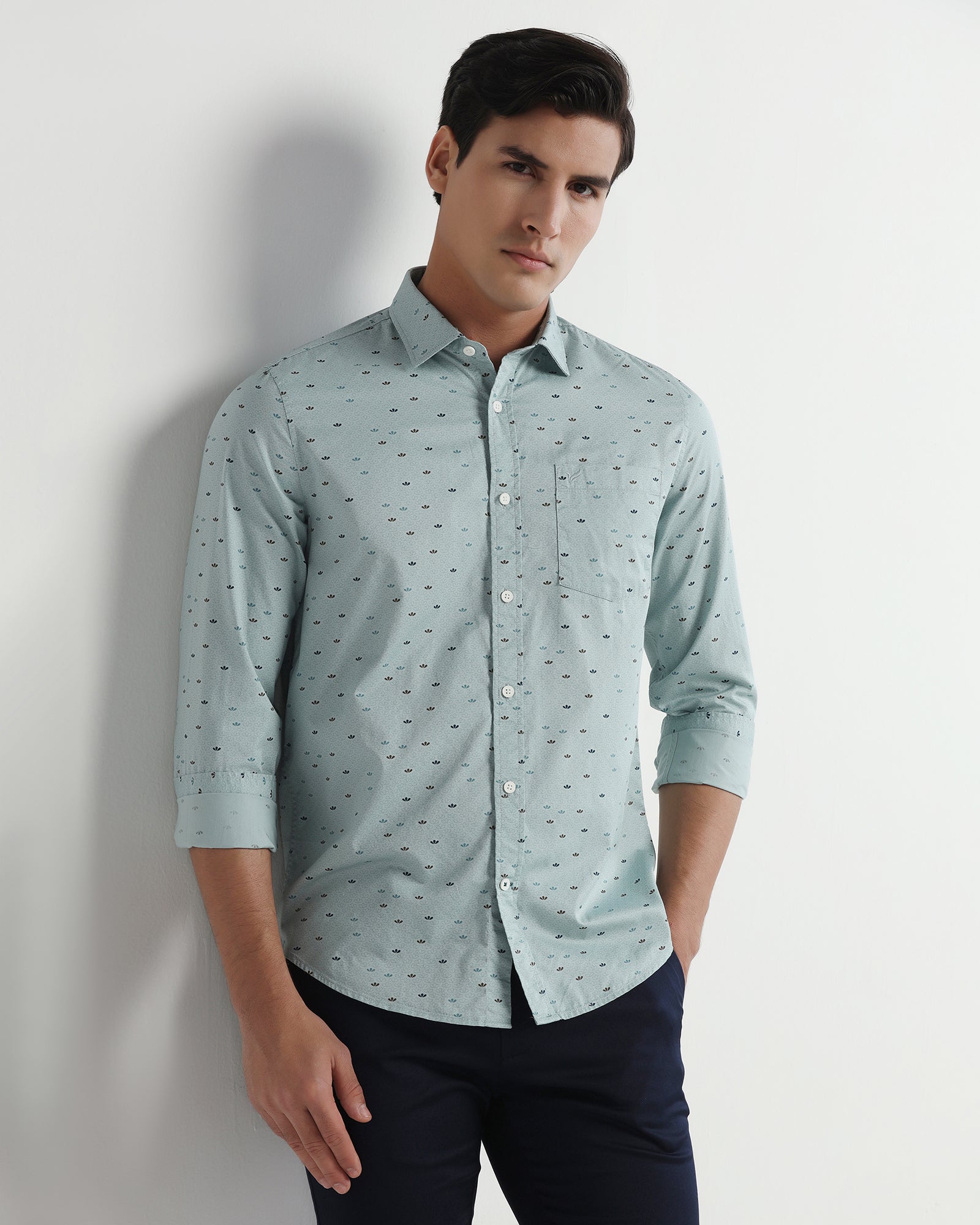 Teal Printed Shirt - Tobas