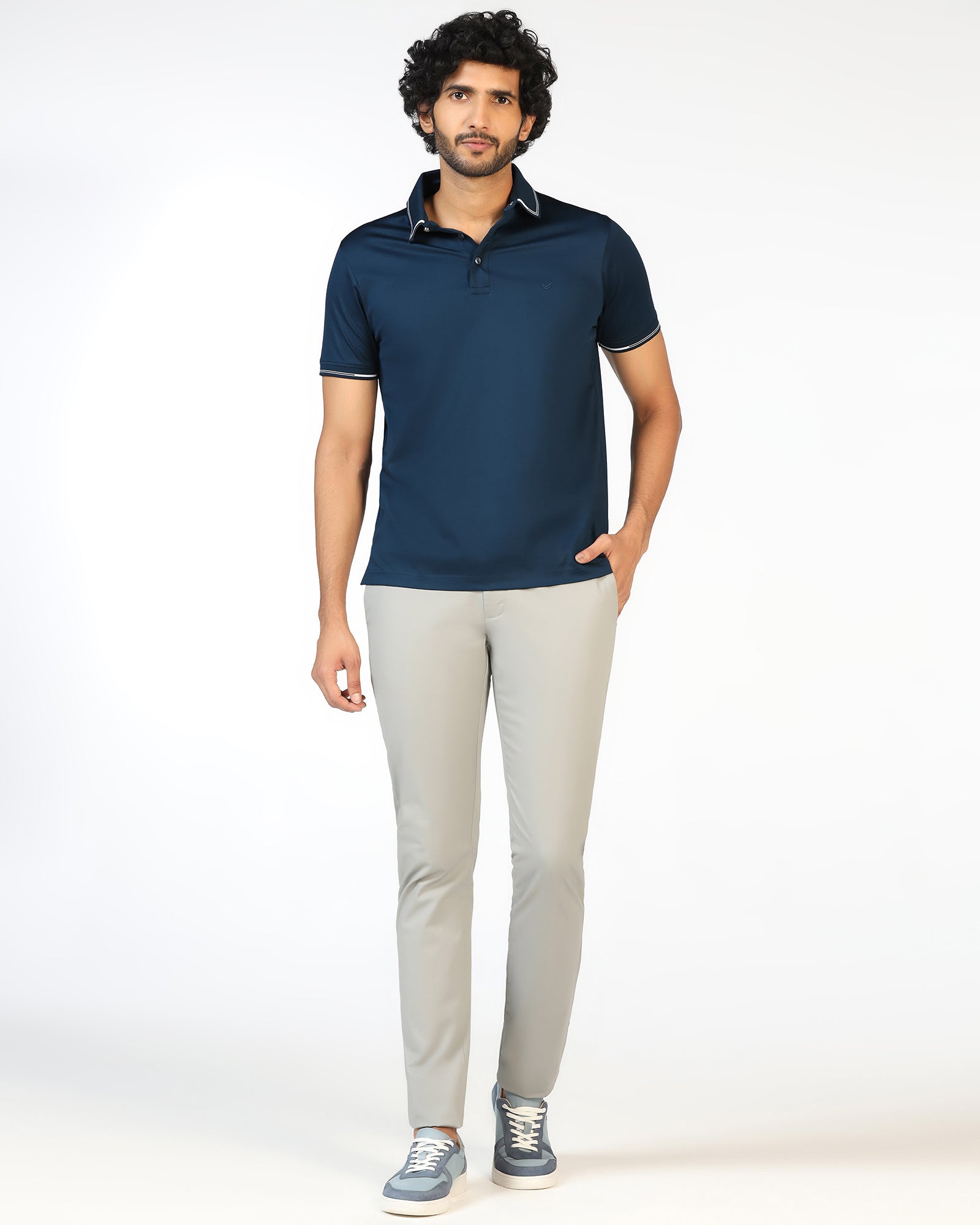 Teal Solid Polo - Mond