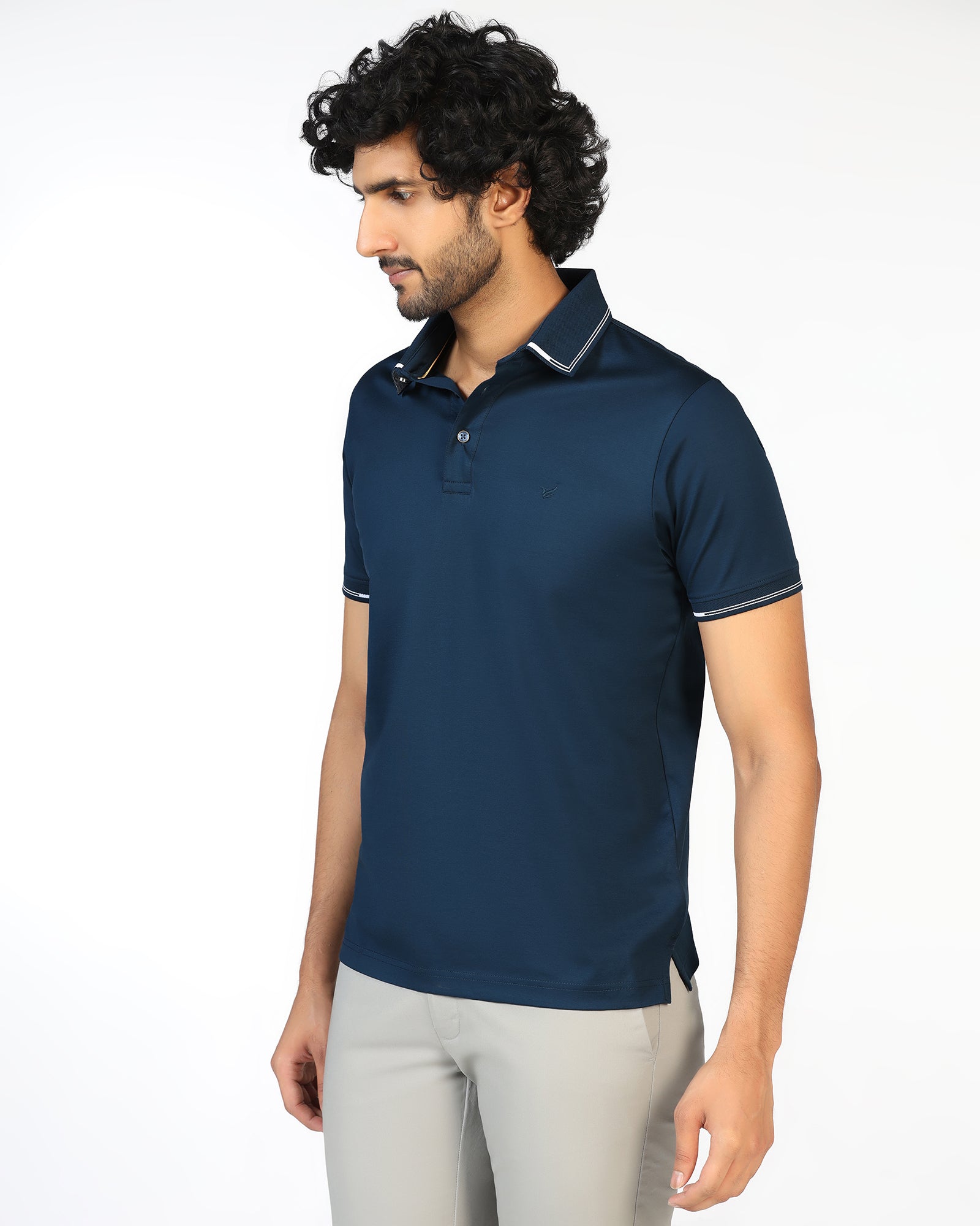 Teal Solid Polo - Mond