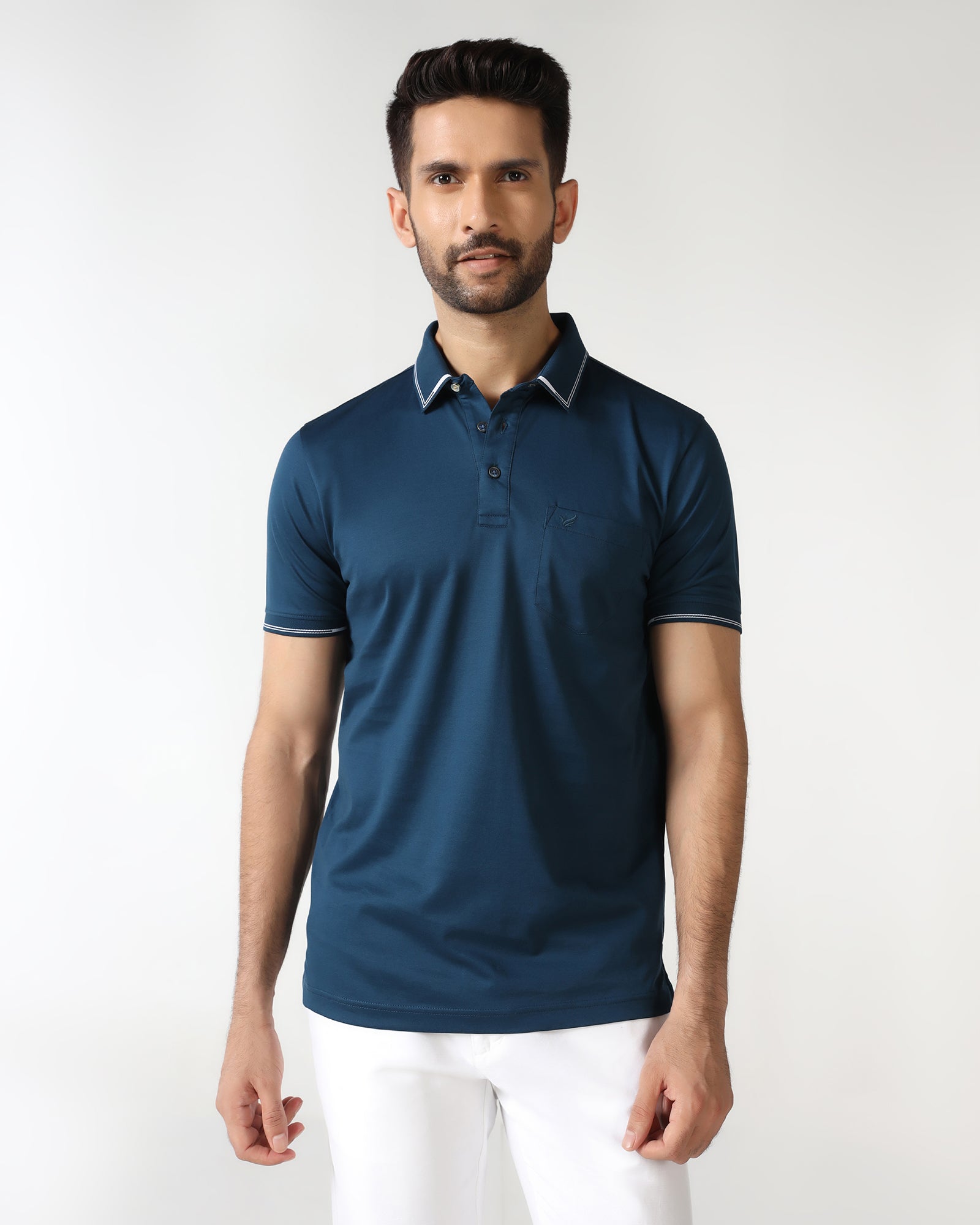 Teal Solid Polo - Mond