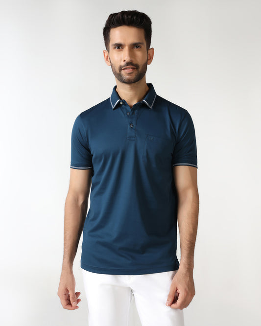 Teal Solid Polo - Mond