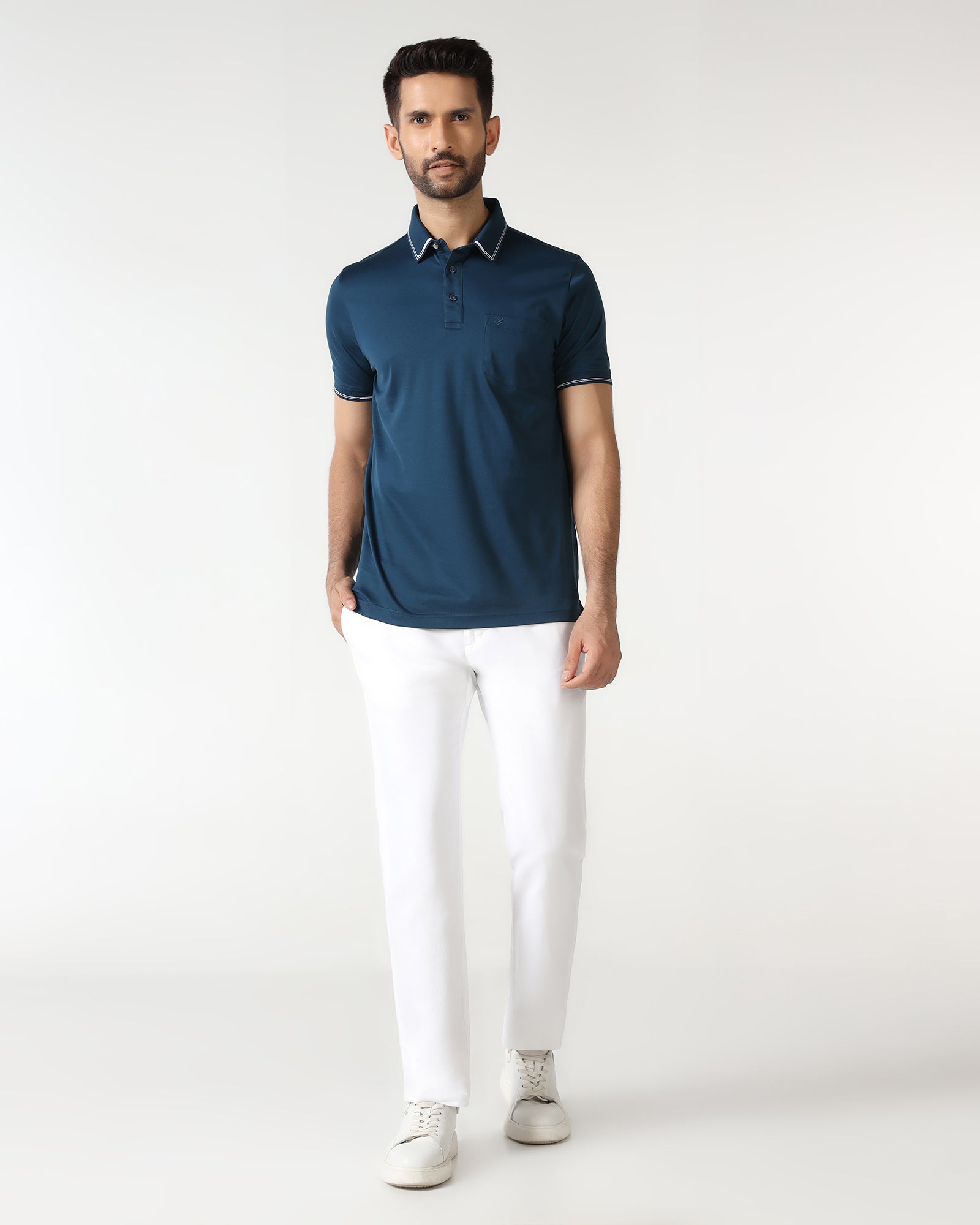 Teal Solid Polo - Mond