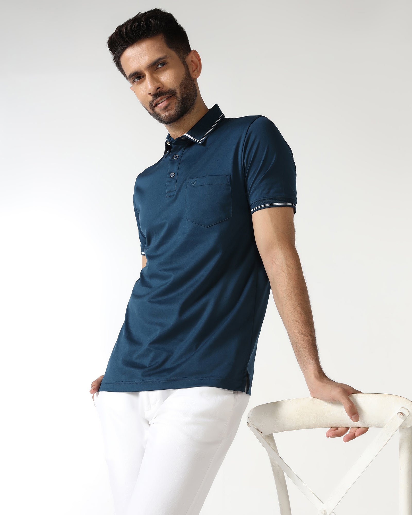 Teal Solid Polo - Mond