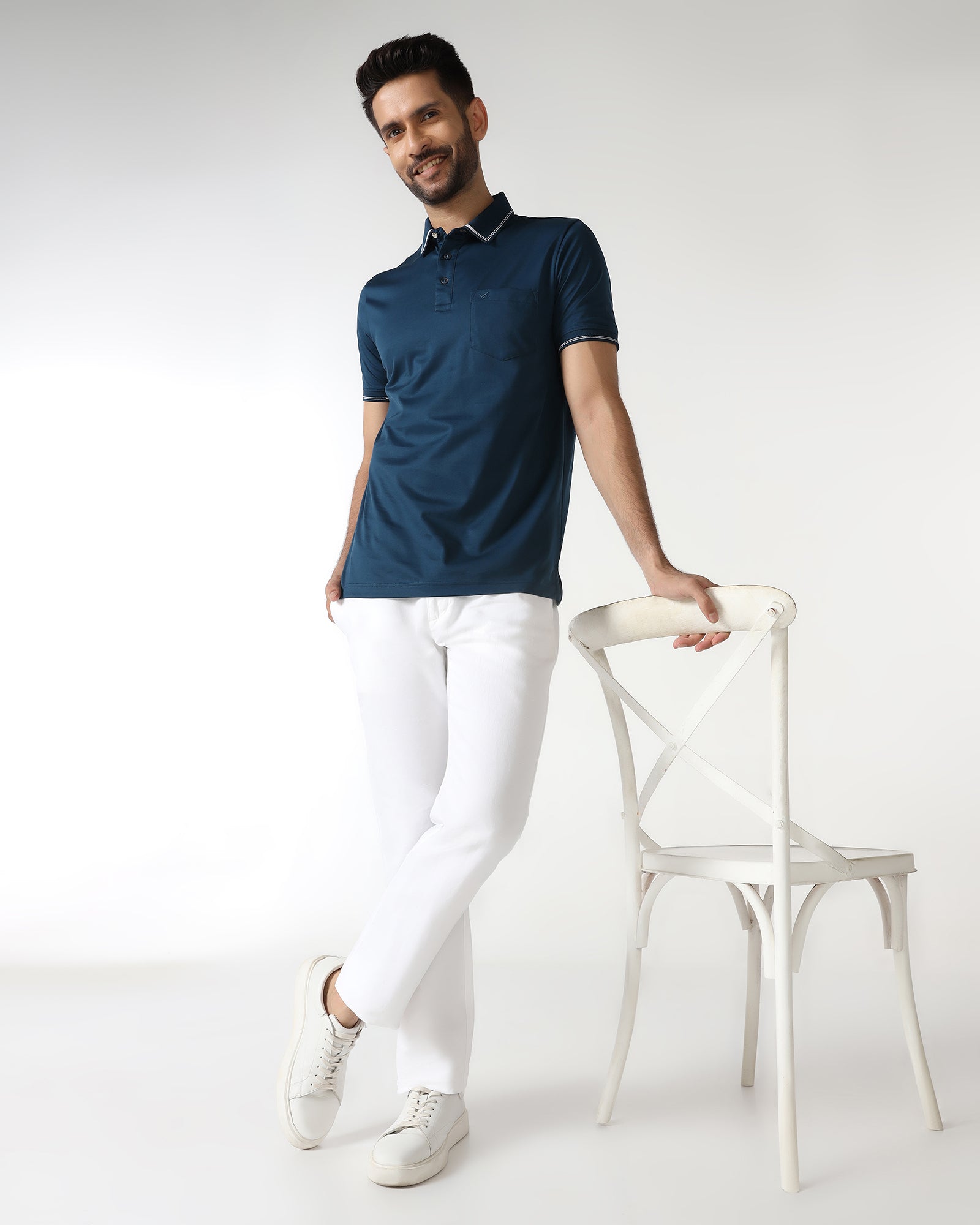 Teal Solid Polo - Mond