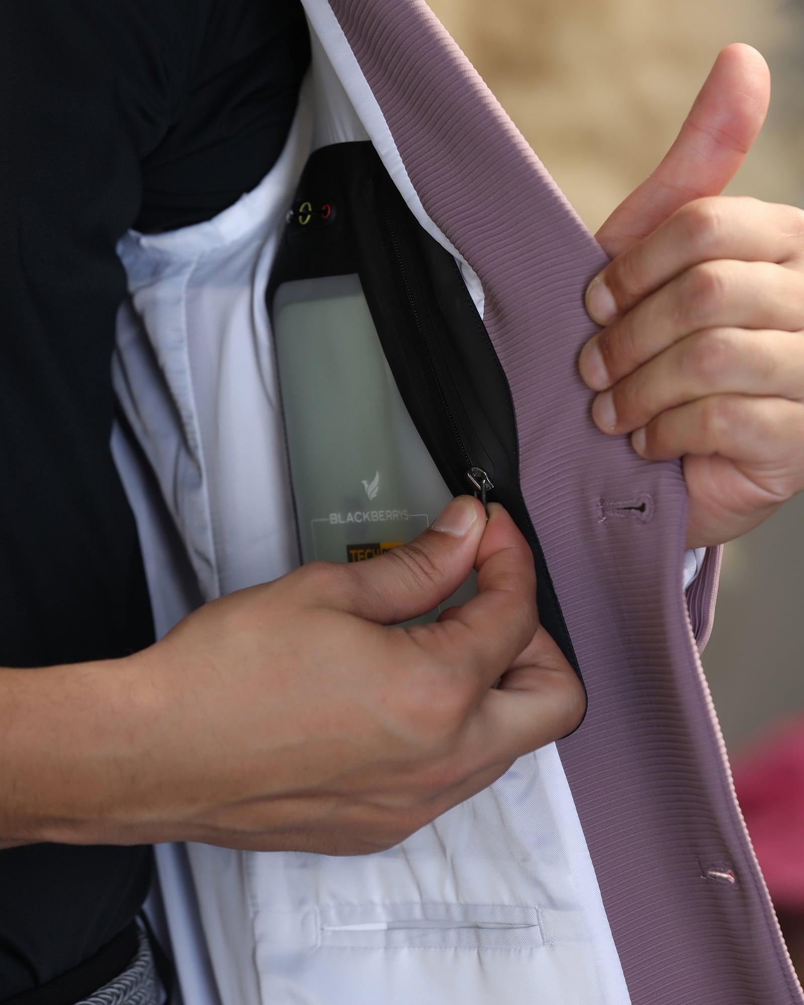 TechPro Formal Dusty Pink Stripe Blazer - Fiesta