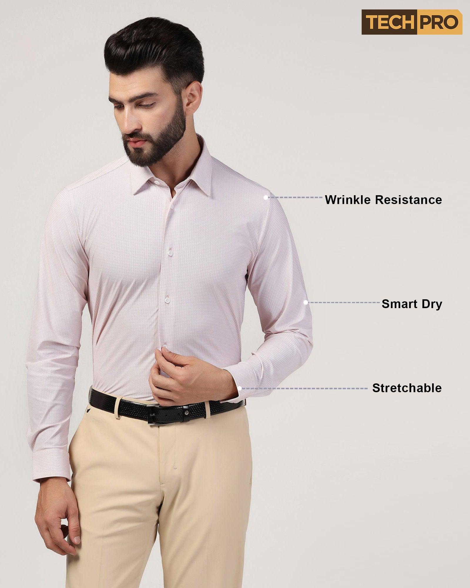 TechPro Formal Orange Printed Shirt - Ohio - Blackberrys