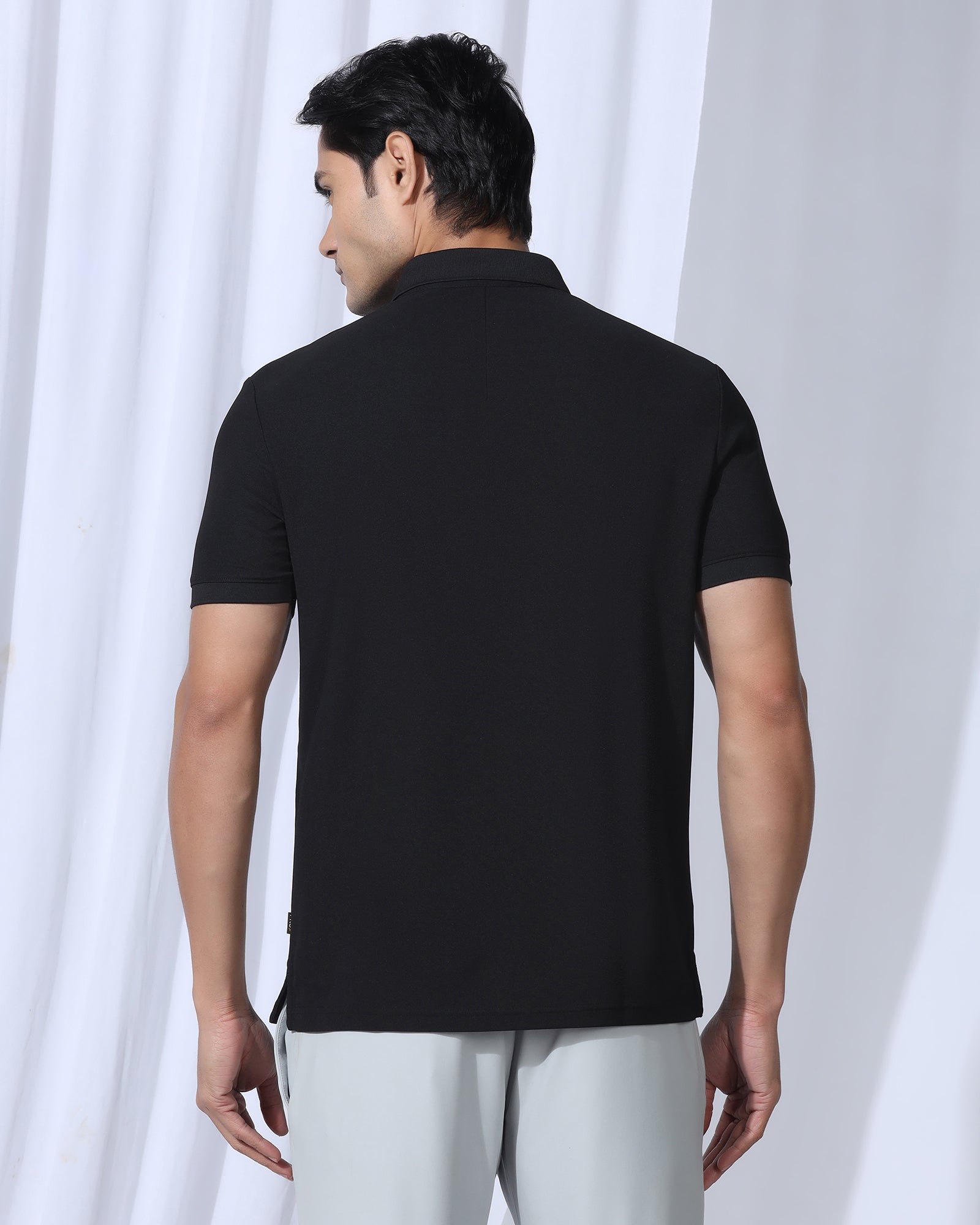 TechPro Polo Black Printed T-Shirt - Techno