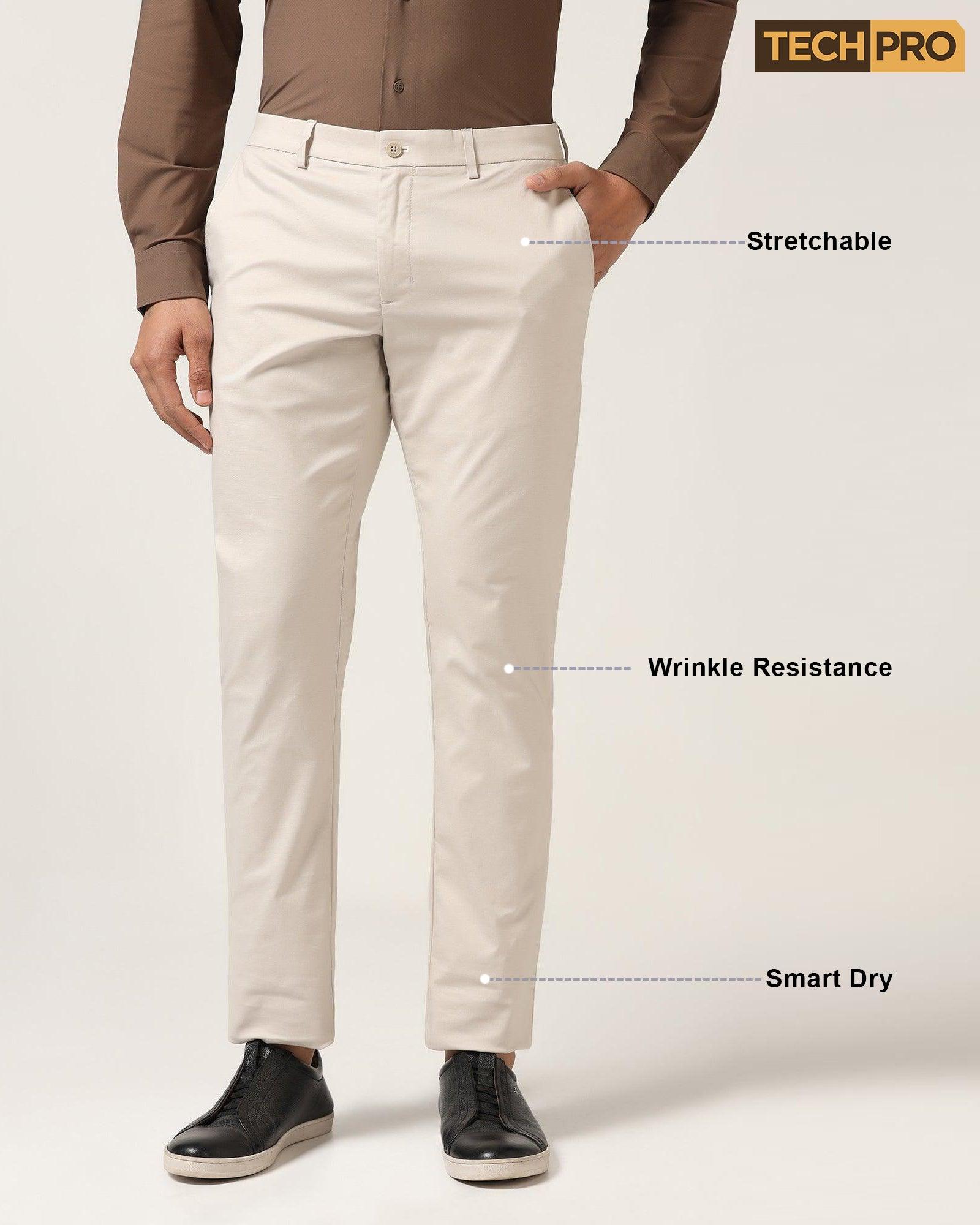 TechPro Slim Comfort B-95 Casual Stone Beige Solid Khaki - Andros - Blackberrys