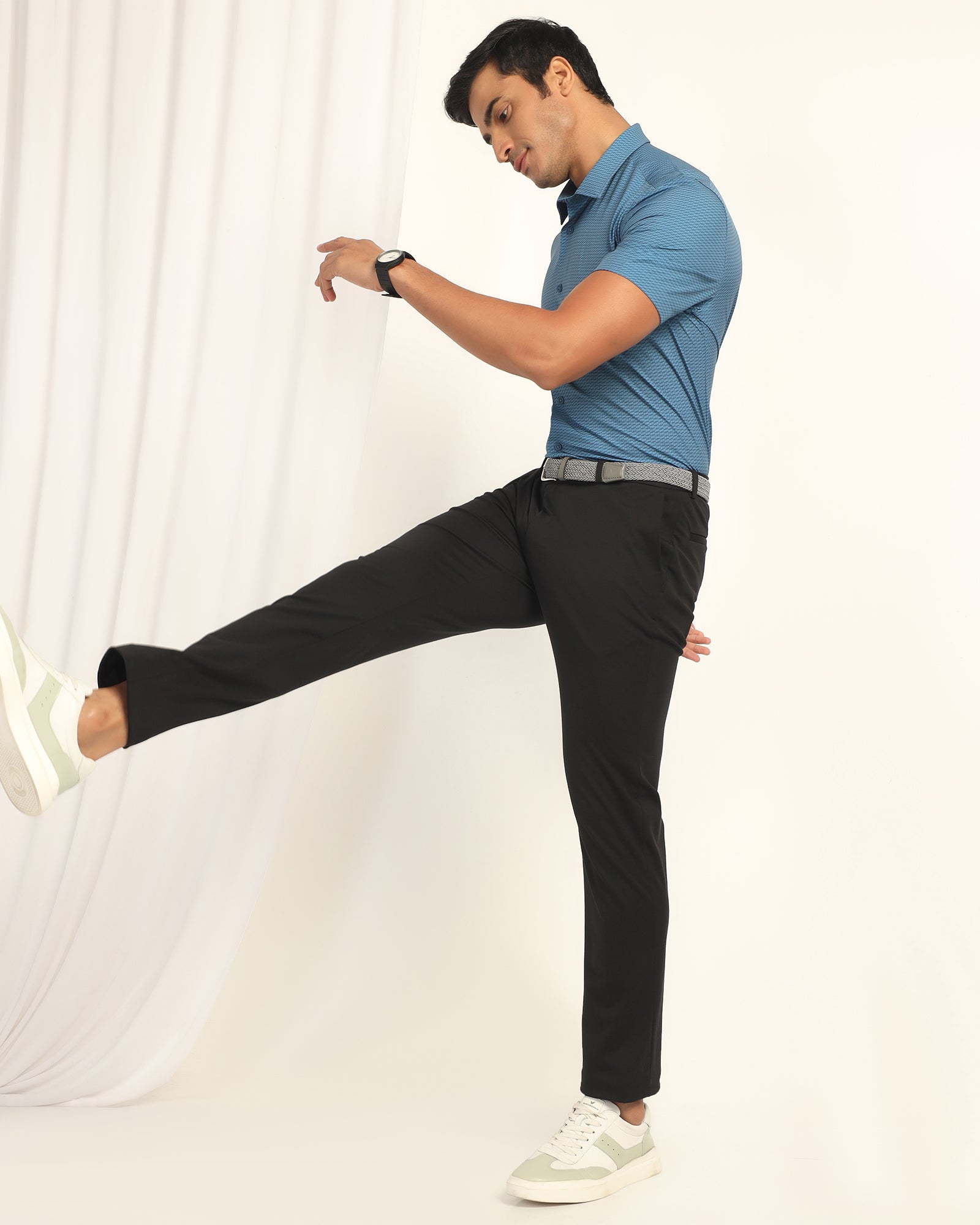 TechPro Slim Fit B-91 Formal Black Solid Trouser - Explorer