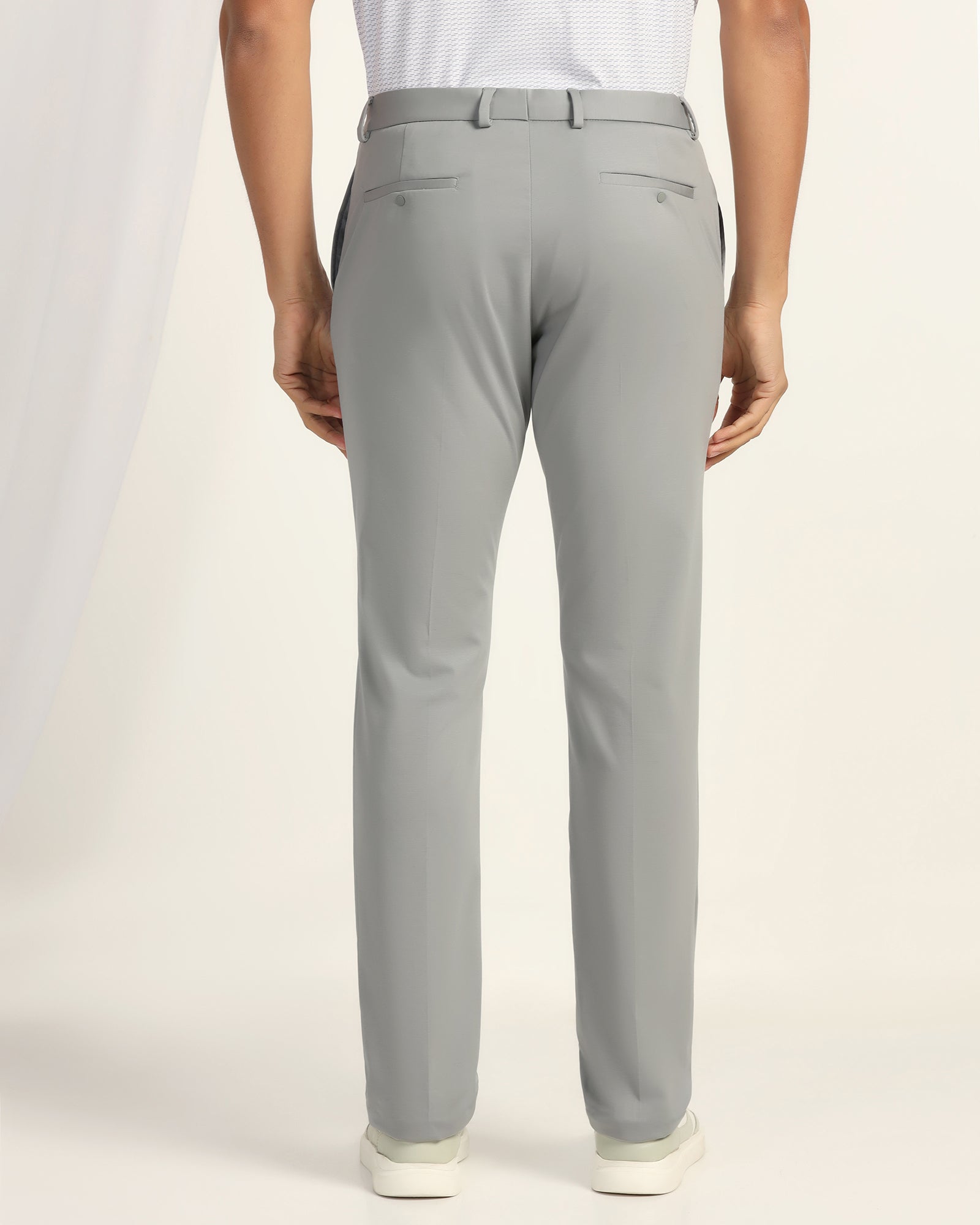 TechPro Slim Fit B-91 Formal Light Grey Solid Trouser - Explorer