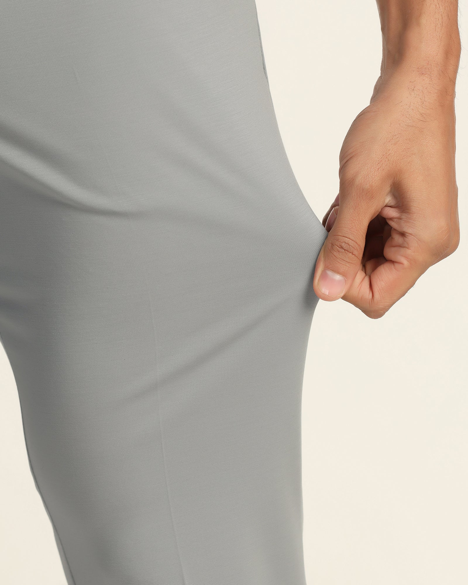 TechPro Slim Fit B-91 Formal Light Grey Solid Trouser - Explorer