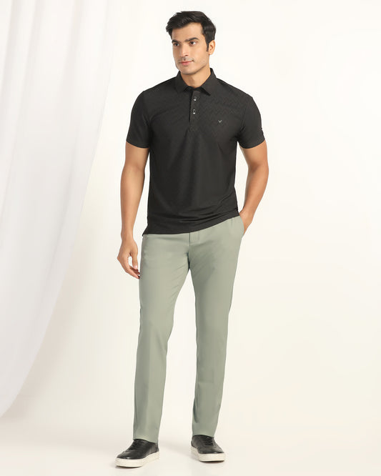 TechPro Slim Fit B-91 Formal Light Olive Solid Trouser - Ashley