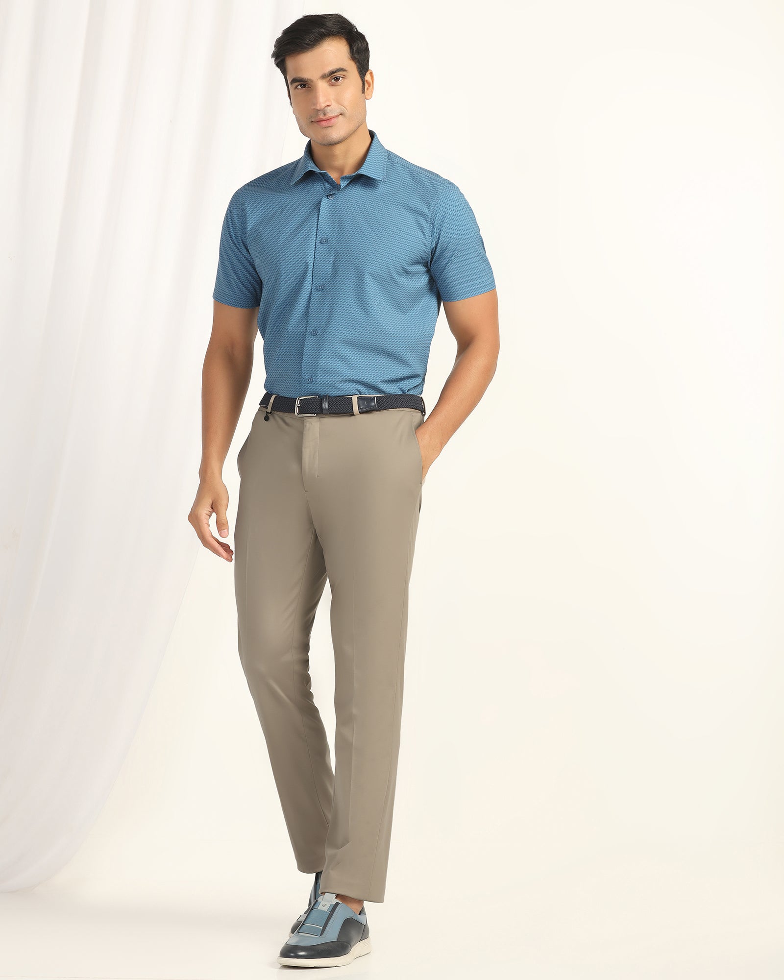 TechPro Slim Fit B-91 Formal Mouse Solid Trouser - Explorer