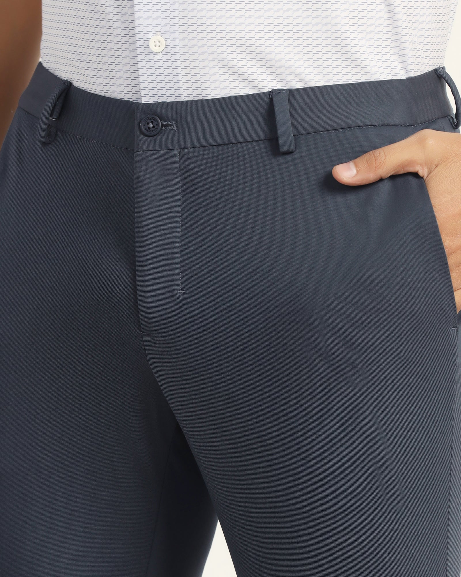 TechPro Slim Fit B-91 Formal Navy Solid Trouser - Explorer