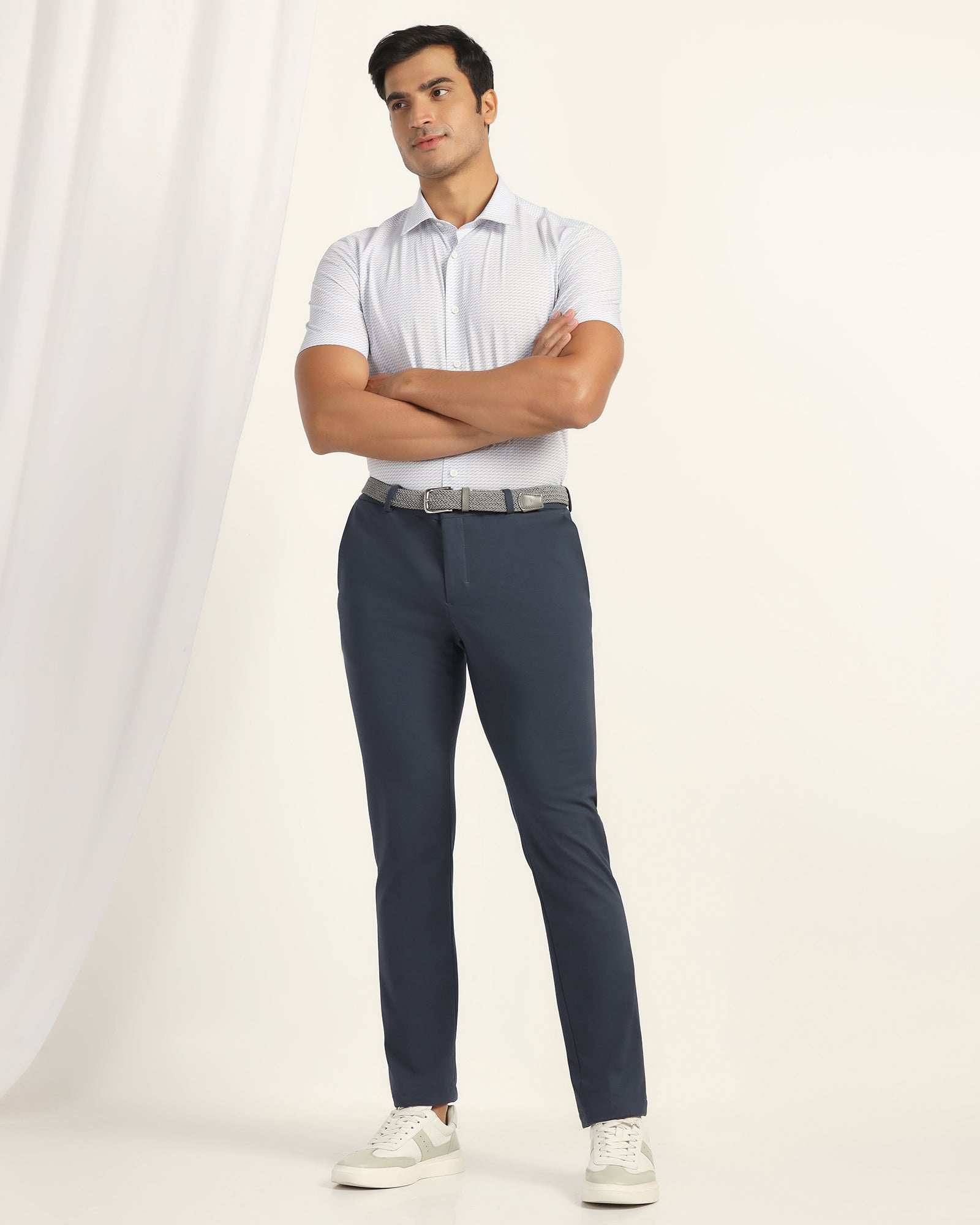 TechPro Slim Fit B-91 Formal Navy Solid Trouser - Explorer
