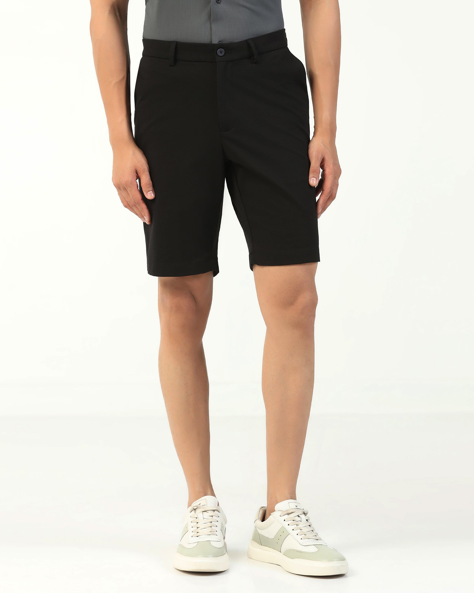 TechPro Casual Black Solid Shorts - Serry