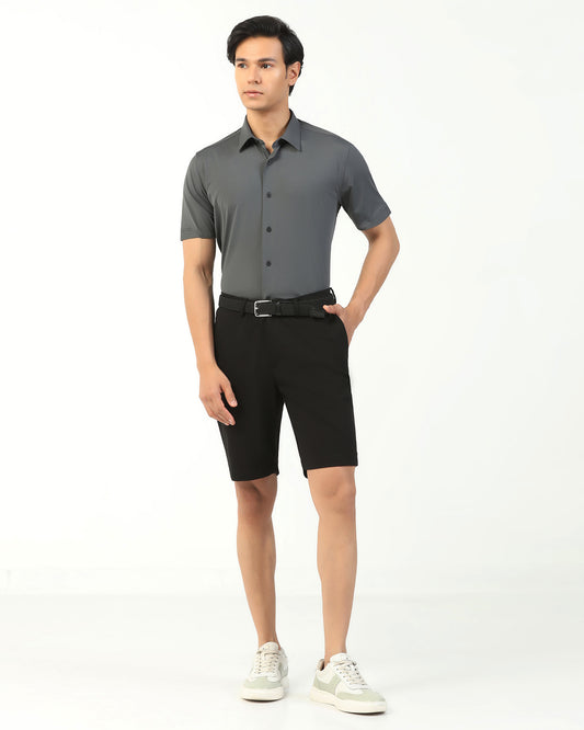 TechPro Casual Black Solid Shorts - Serry