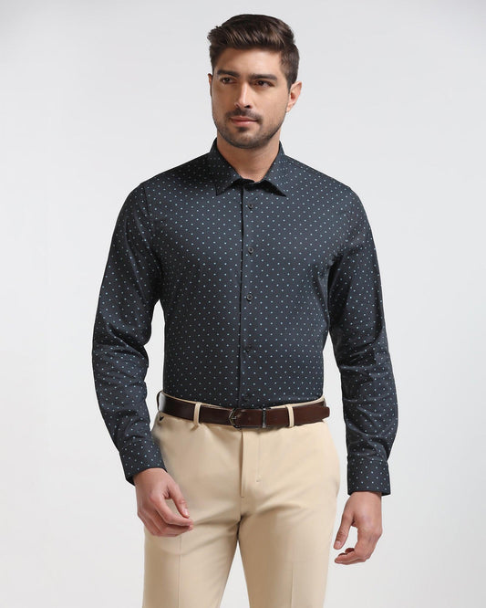 TechPro Formal Black Printed Shirt - Theon
