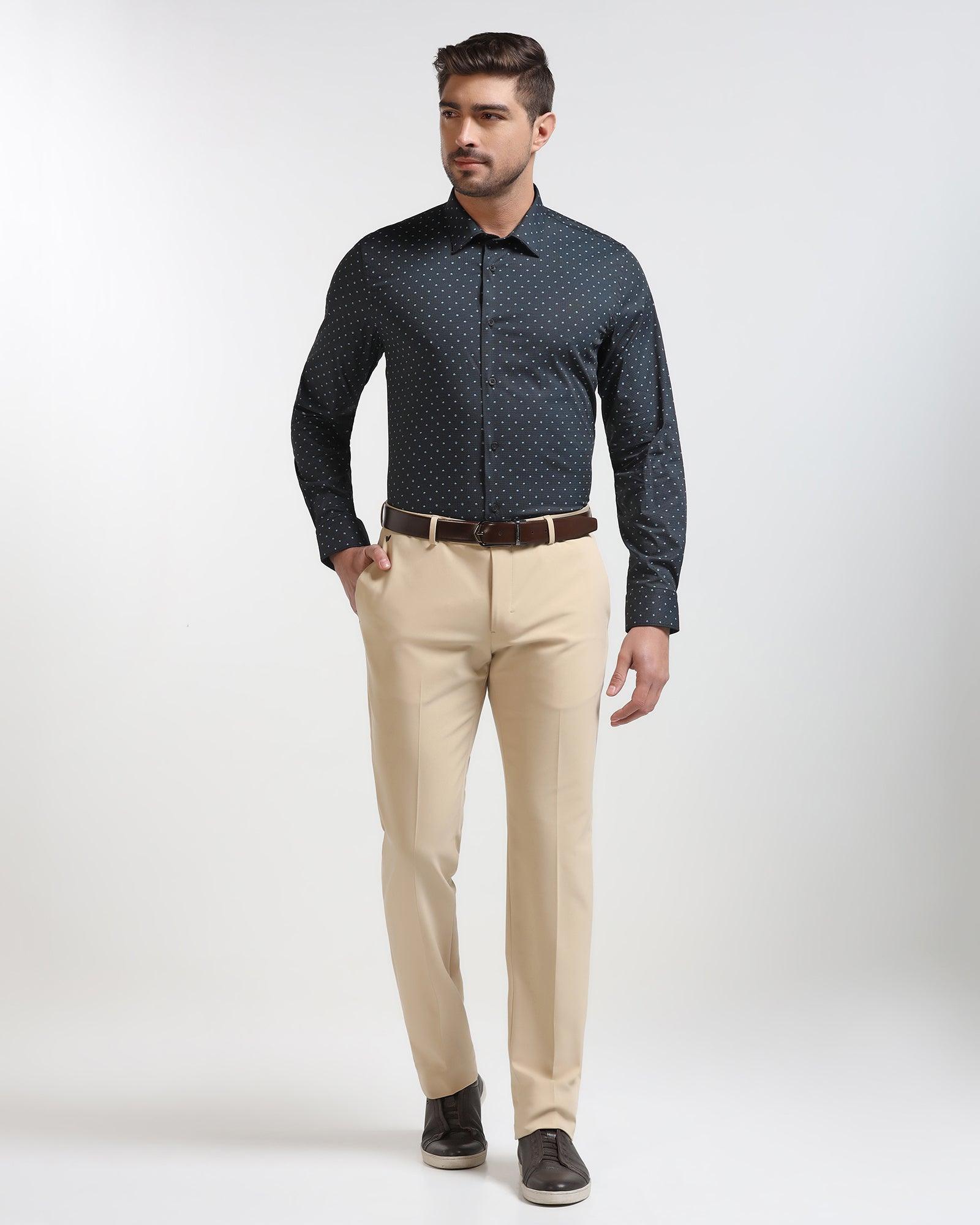 TechPro Formal Black Printed Shirt - Theon - Blackberrys