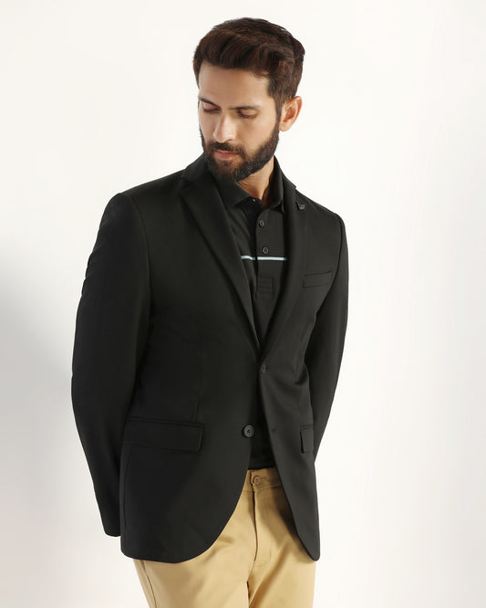 TechPro Formal Black Solid Blazer - Explore